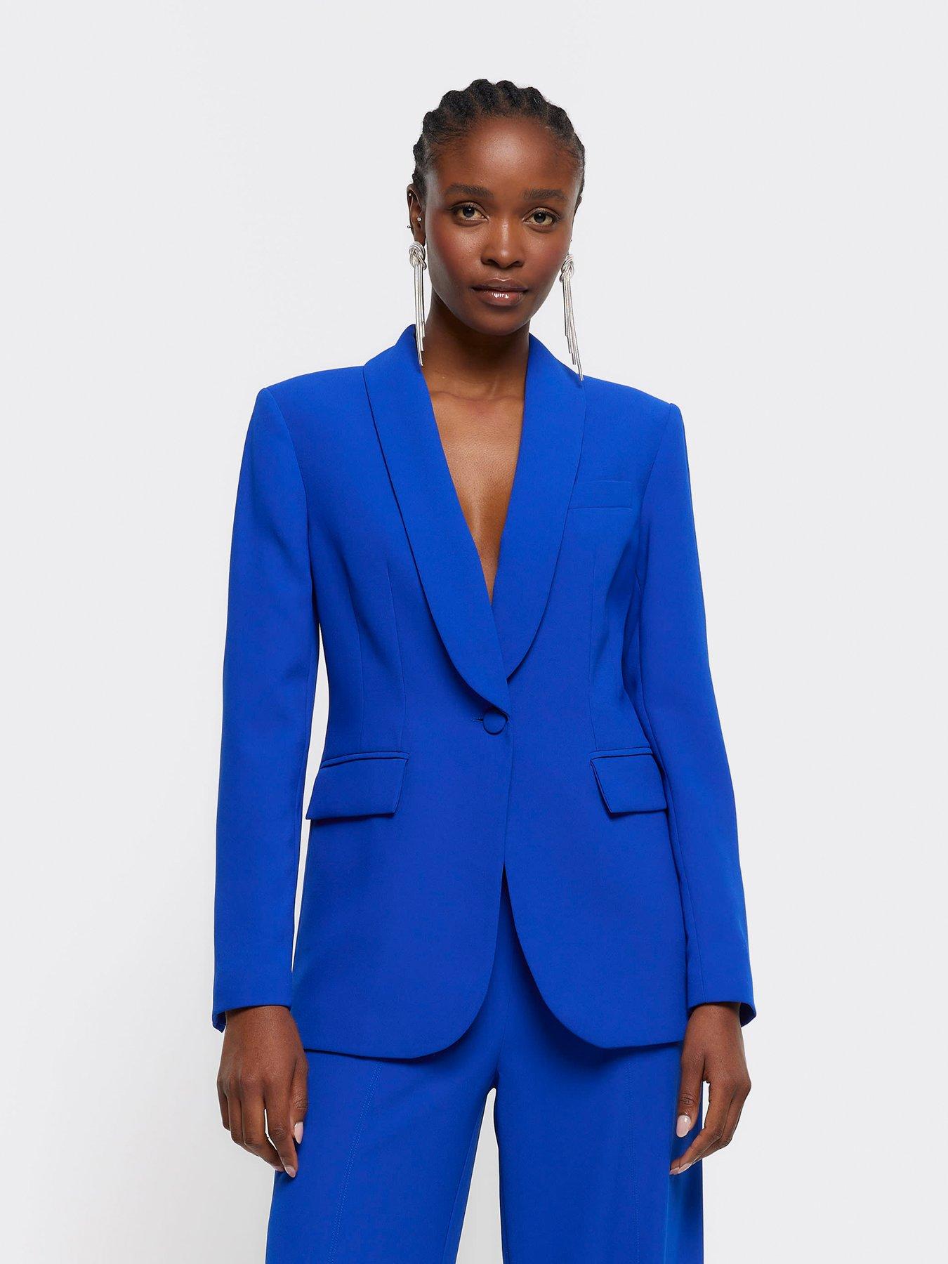 Bright blue hot sale womens blazer