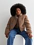  image of new-look-915-girls-brown-borg-padded-jacket
