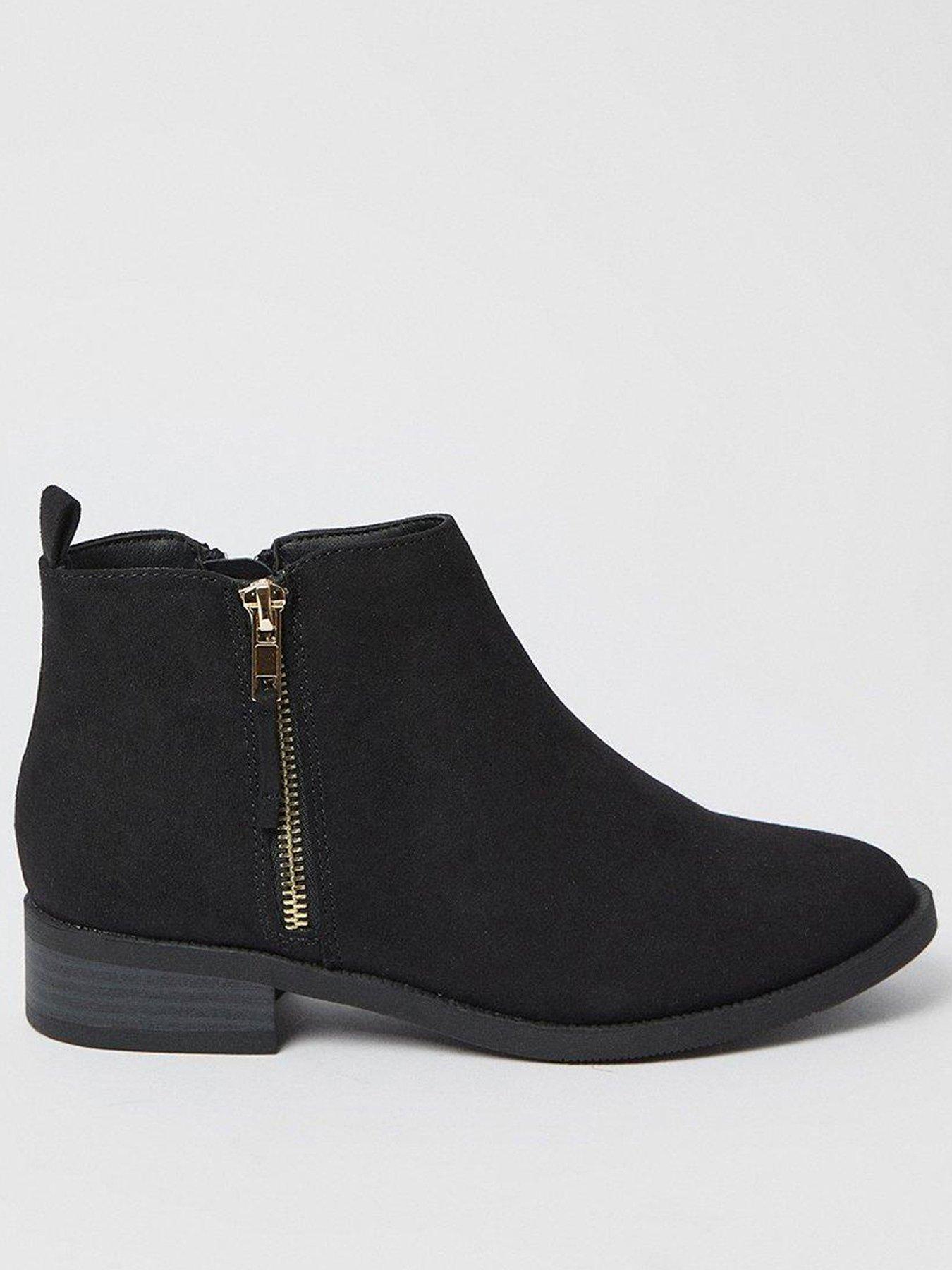 Dorothy Perkins Madrid Zip Up Ankle Boots Black littlewoods