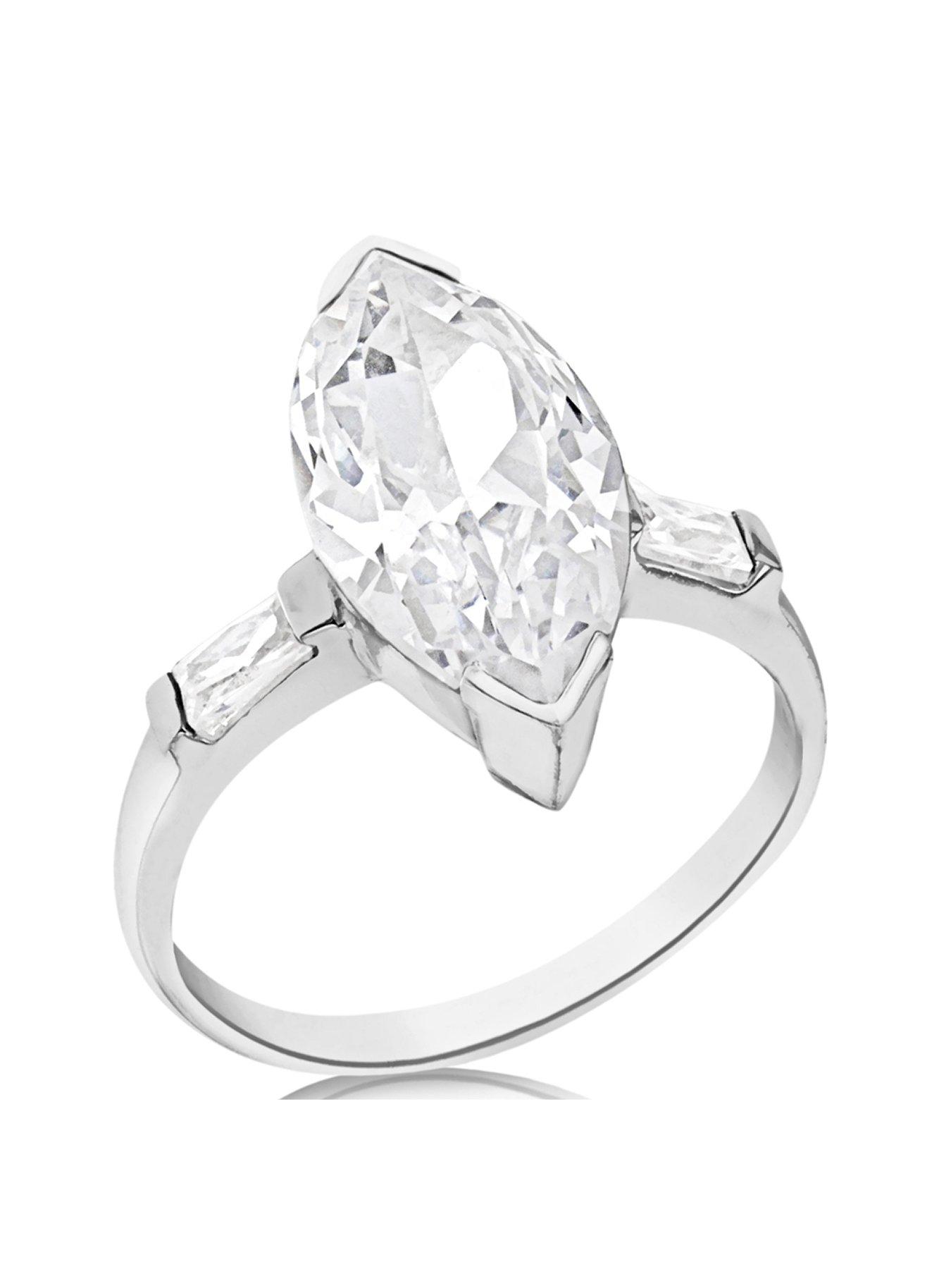 Sterling silver marquise deals cz ring