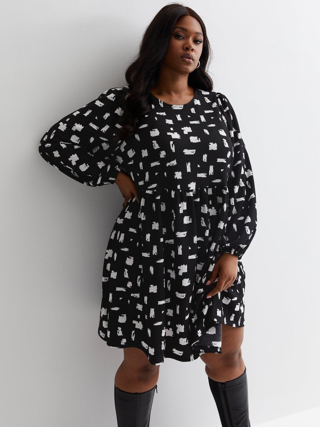 New look tiered midaxi shop smock dress in polka dot