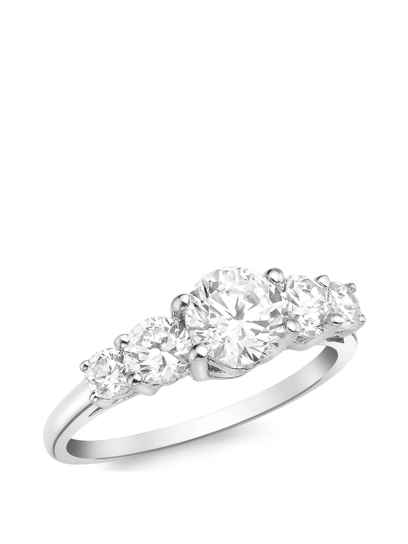 the-love-collection-9ct-white-gold-5-cz-graduated-half-eternity-ring