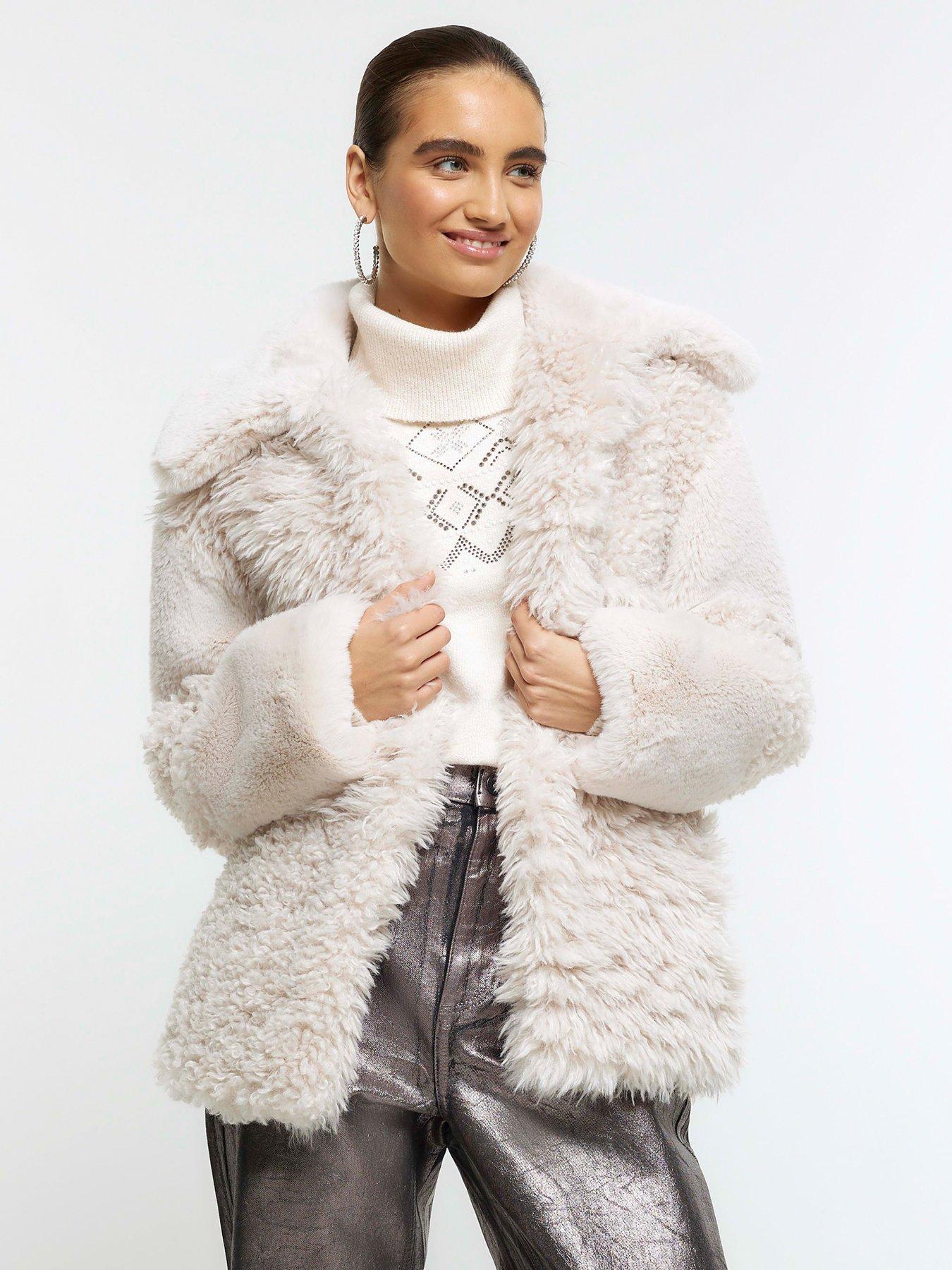 River island fur coat online