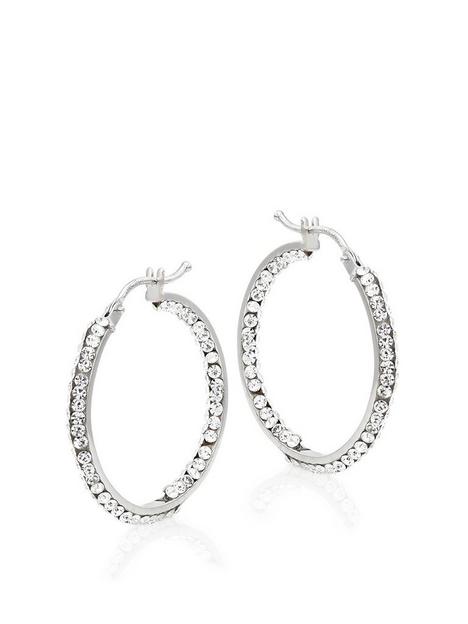beaverbrooks-9ct-white-gold-crystal-hoop-earrings