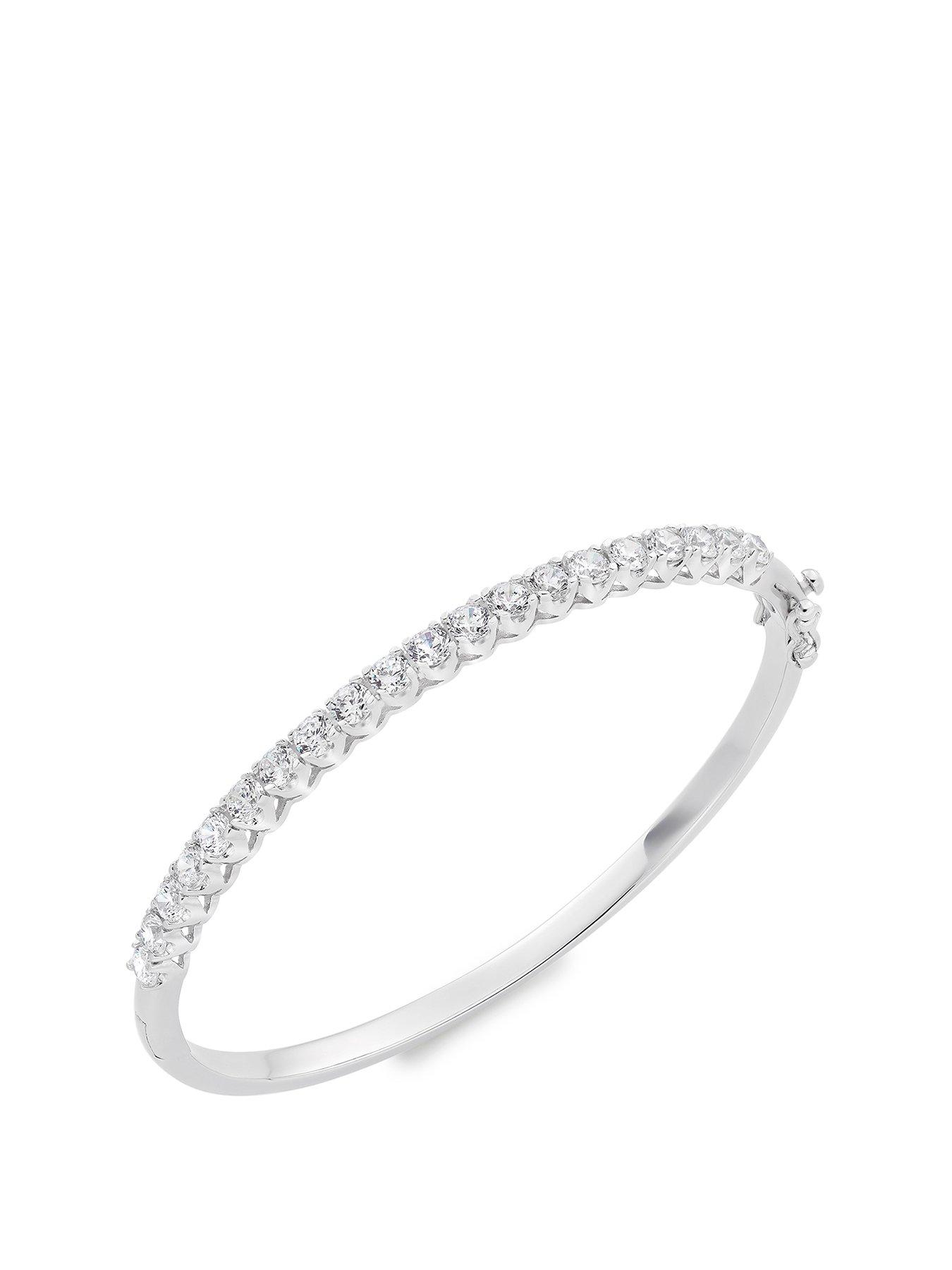 undefined Silver Cubic Zirconia Bangle