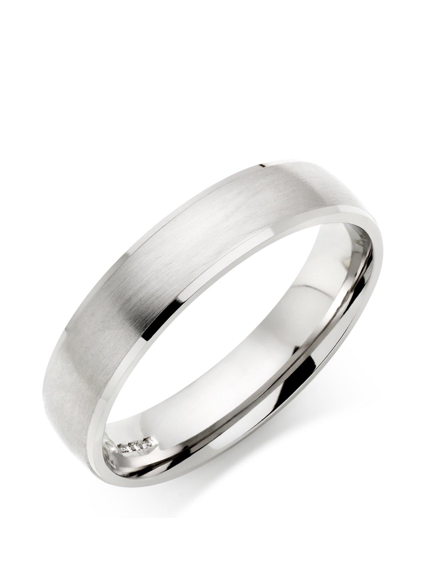 undefined Platinum Brushed Men's Wedding Ring