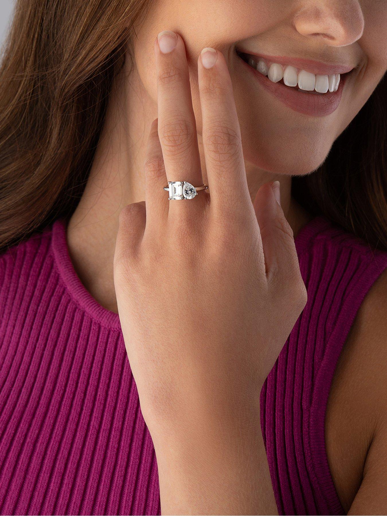  image of beaverbrooks-silver-cubic-zirconia-ring