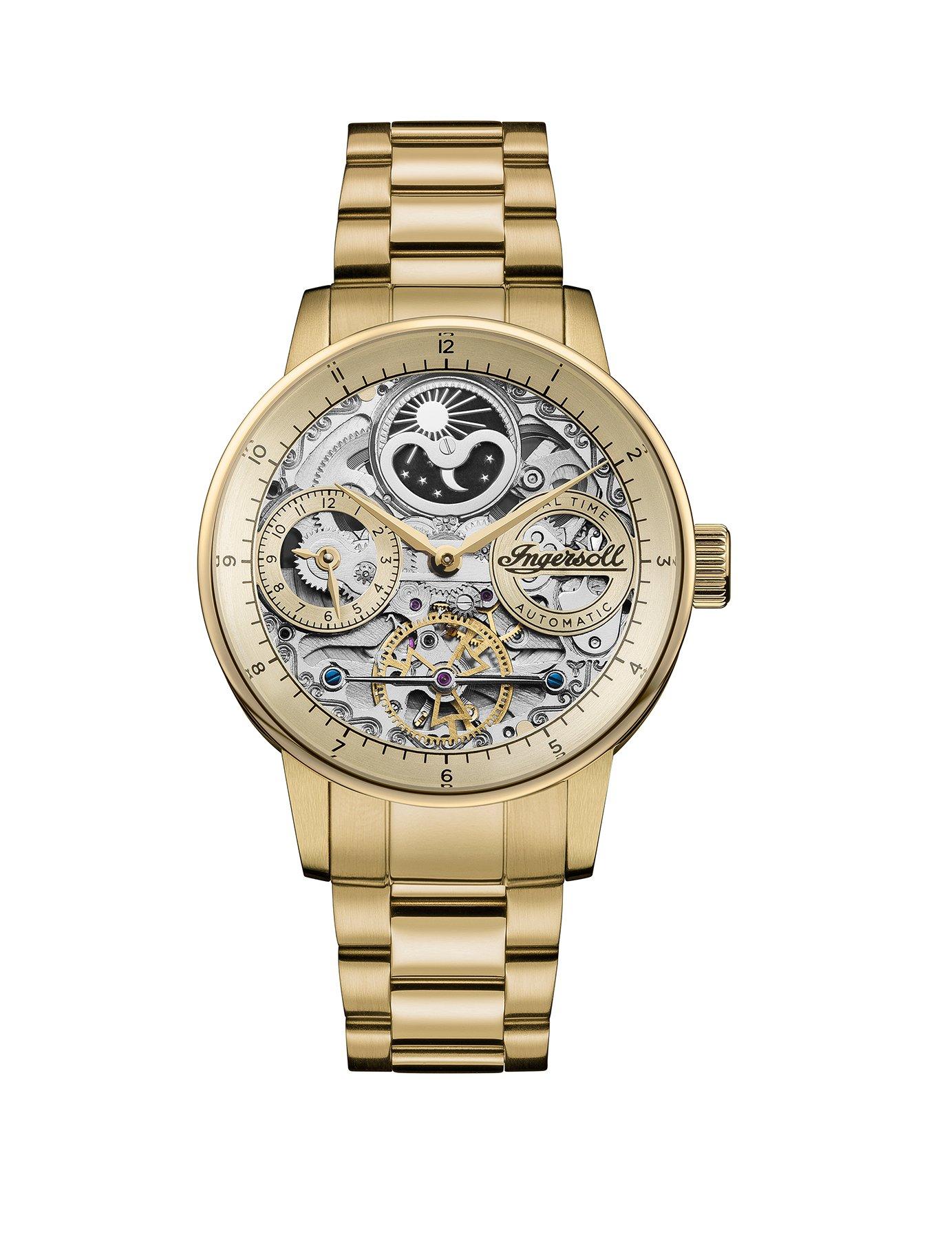 Ingersoll 1892 The Jazz Automatic Mens Watch with Gold Dial and Gold Stainless Steel Bracelet- I07711