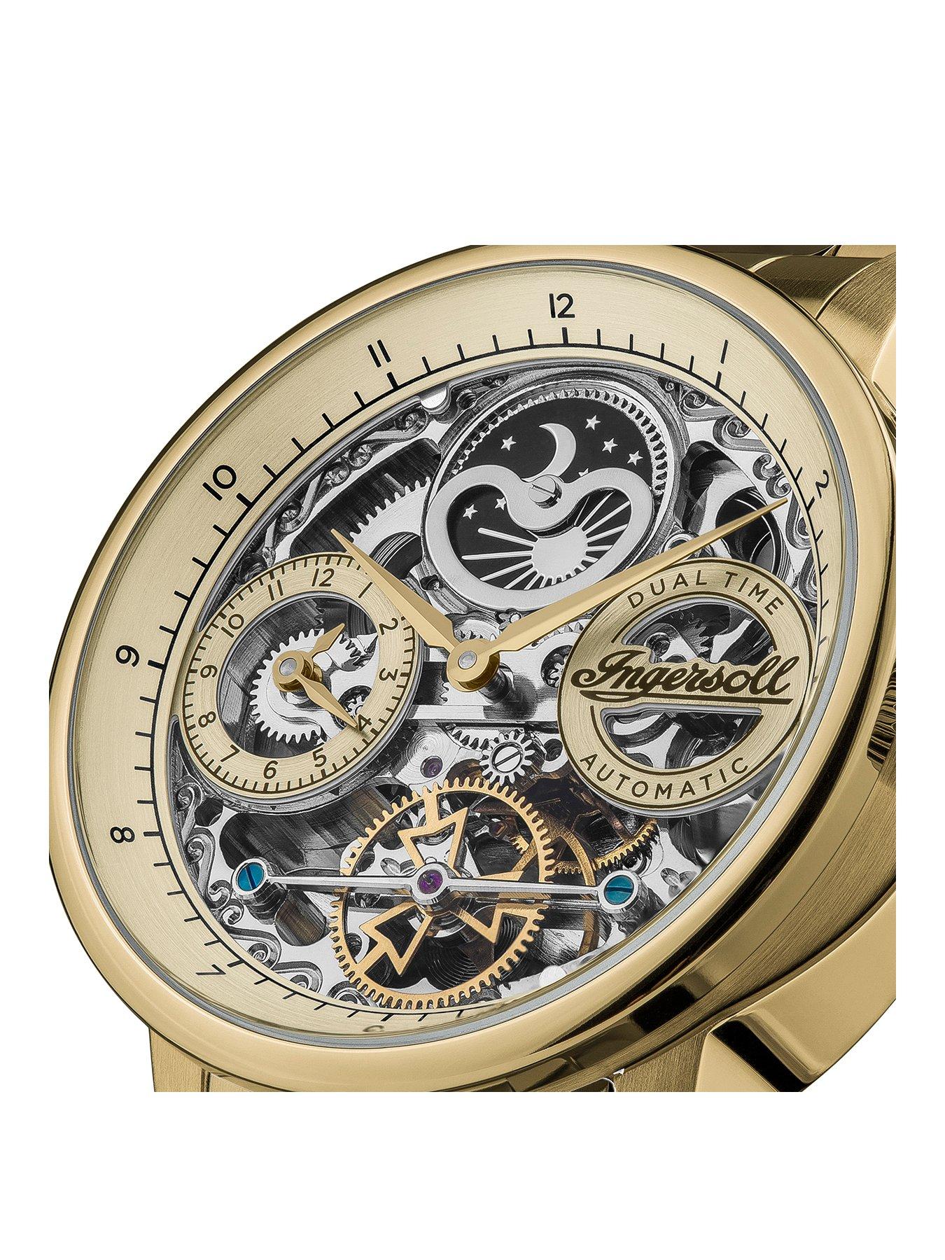 Image 2 of 6 of Ingersoll 1892 The Jazz Automatic Mens Watch with Gold Dial and Gold Stainless Steel Bracelet- I07711