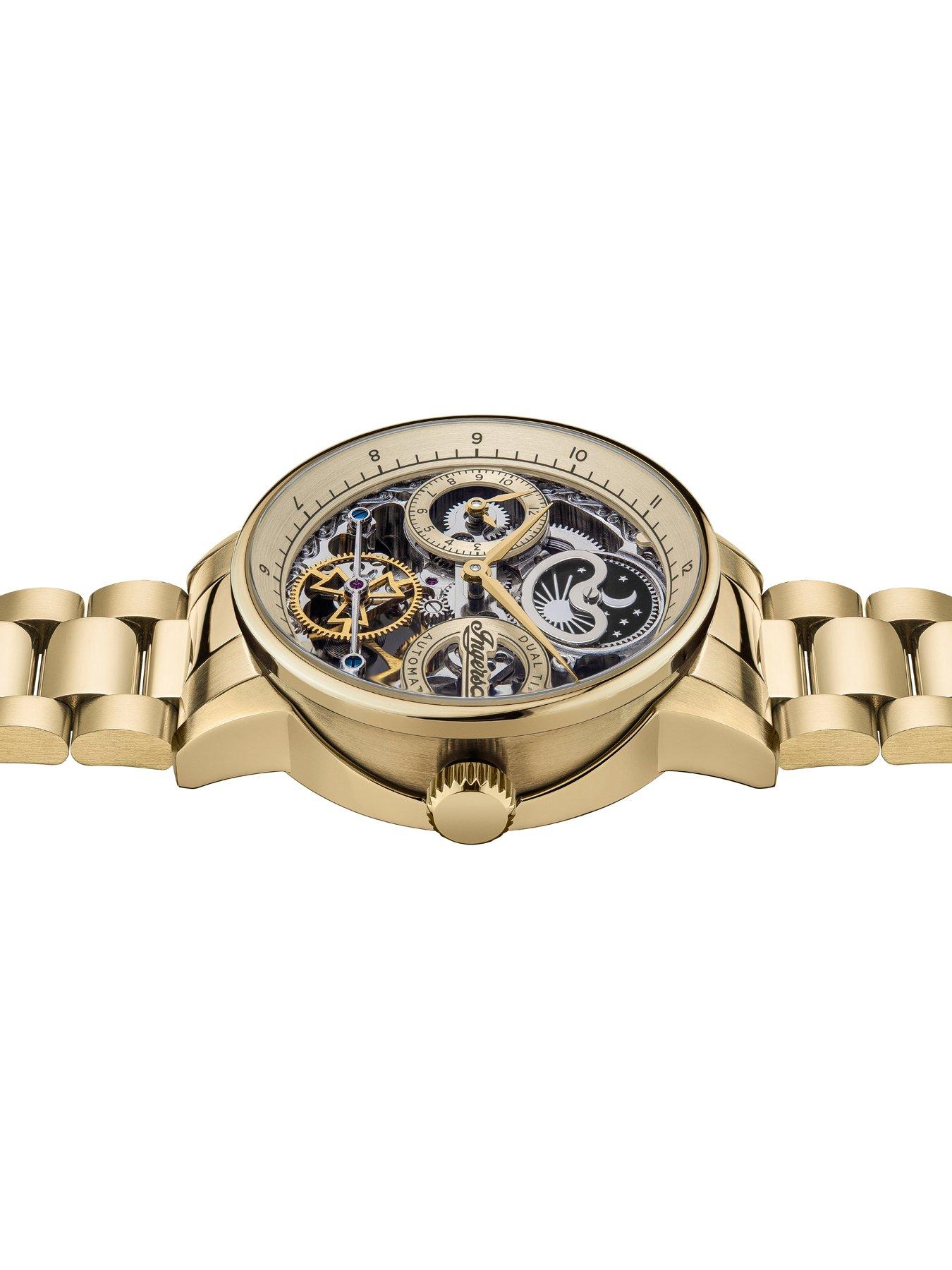 Image 3 of 6 of Ingersoll 1892 The Jazz Automatic Mens Watch with Gold Dial and Gold Stainless Steel Bracelet- I07711