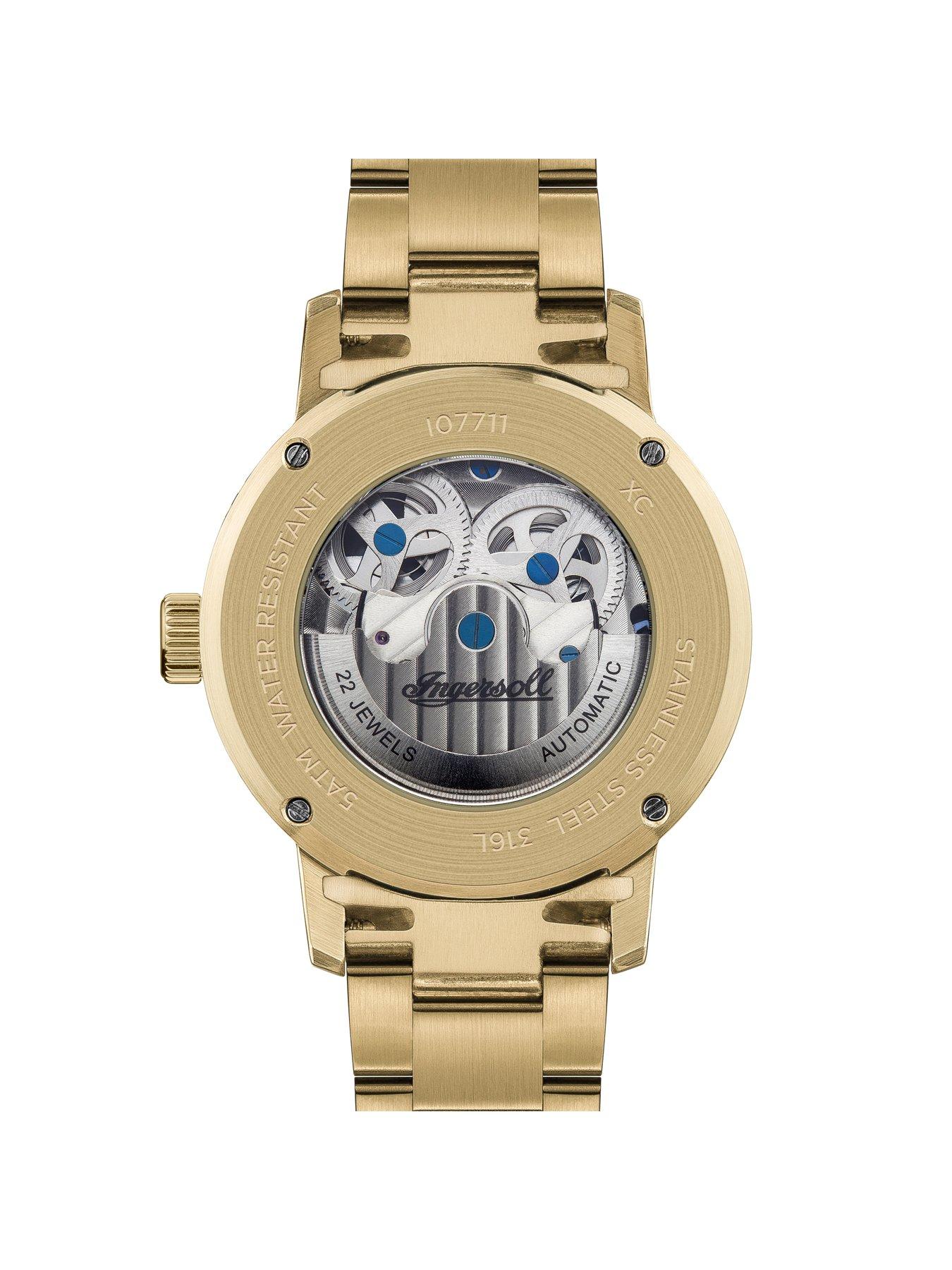 Image 5 of 6 of Ingersoll 1892 The Jazz Automatic Mens Watch with Gold Dial and Gold Stainless Steel Bracelet- I07711