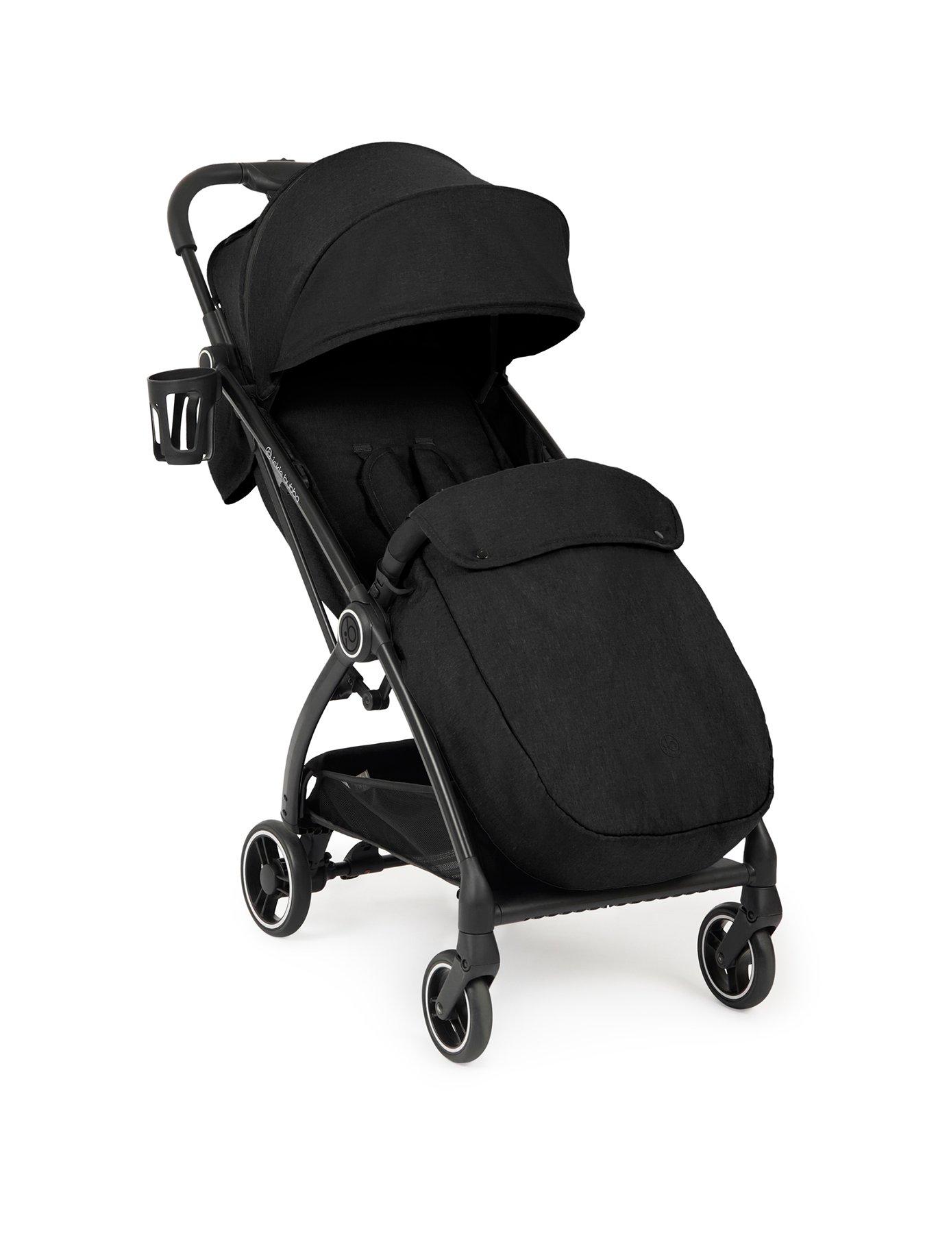 Ickle Bubba Aries Max Autofold Stroller With Footwarmer and Cup Holder - Black