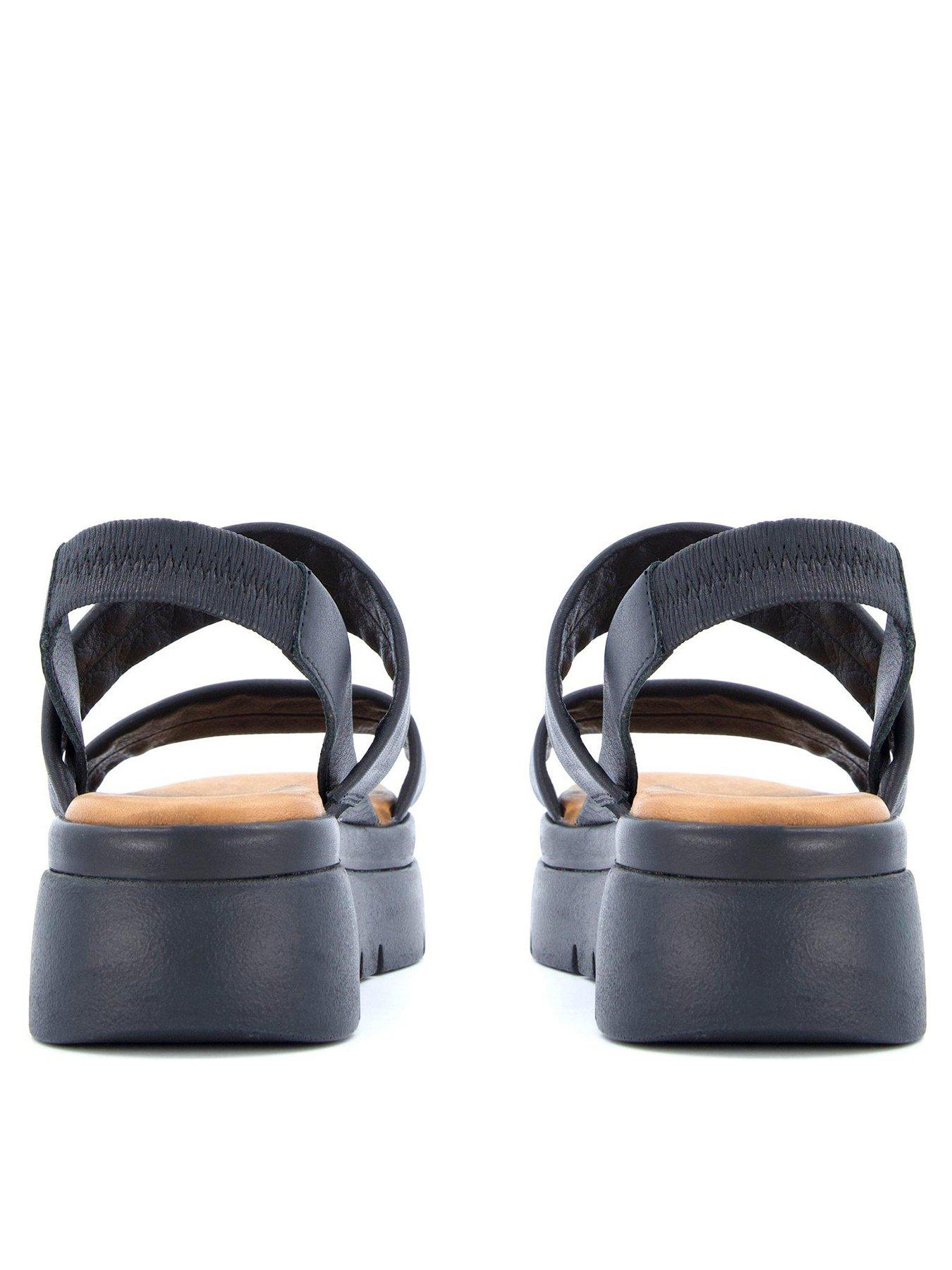 Dune London Location Black Padded Flatform Sandals littlewoods