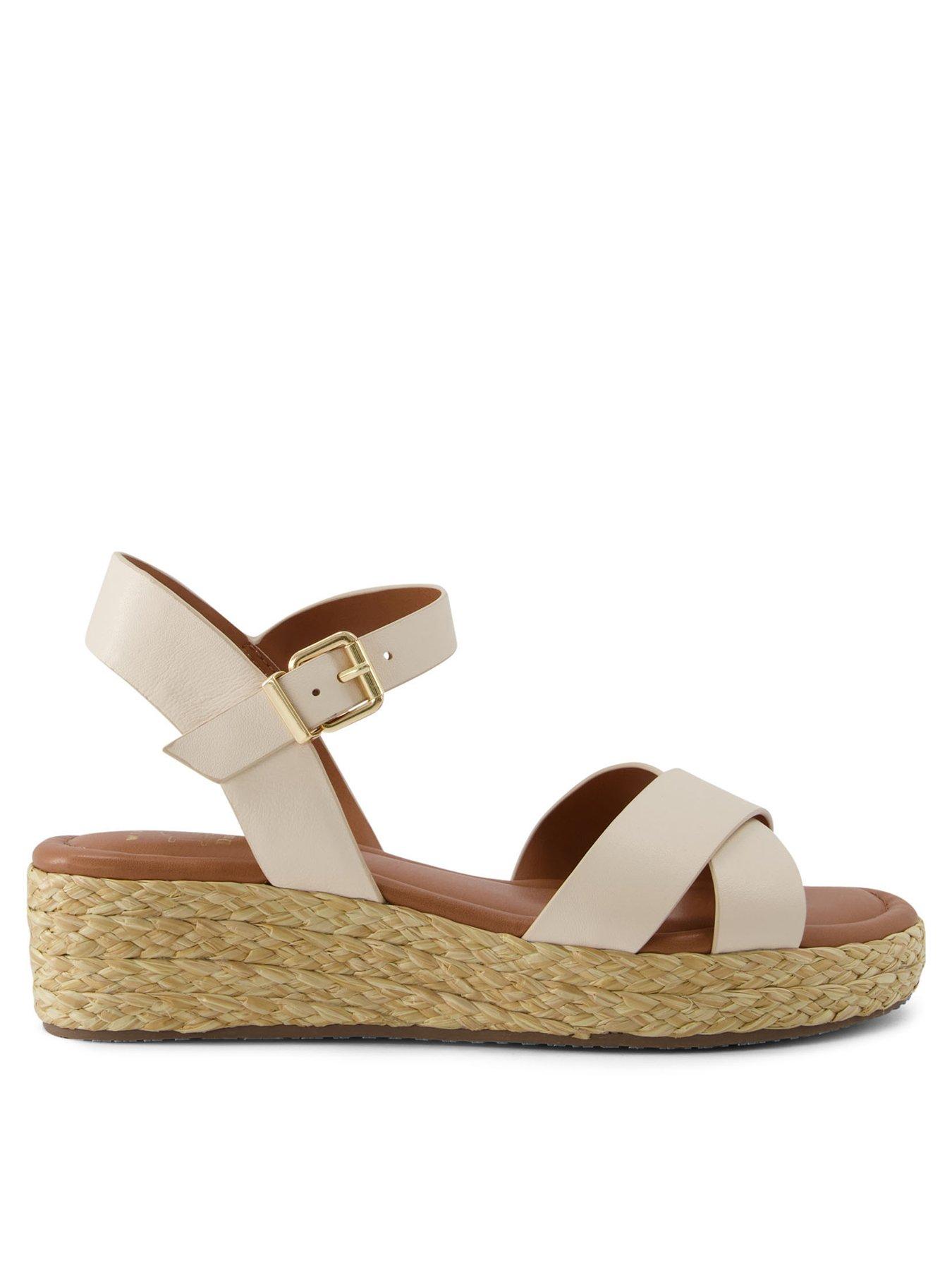 New Look White Leather Look Embellished Flatform Sandals