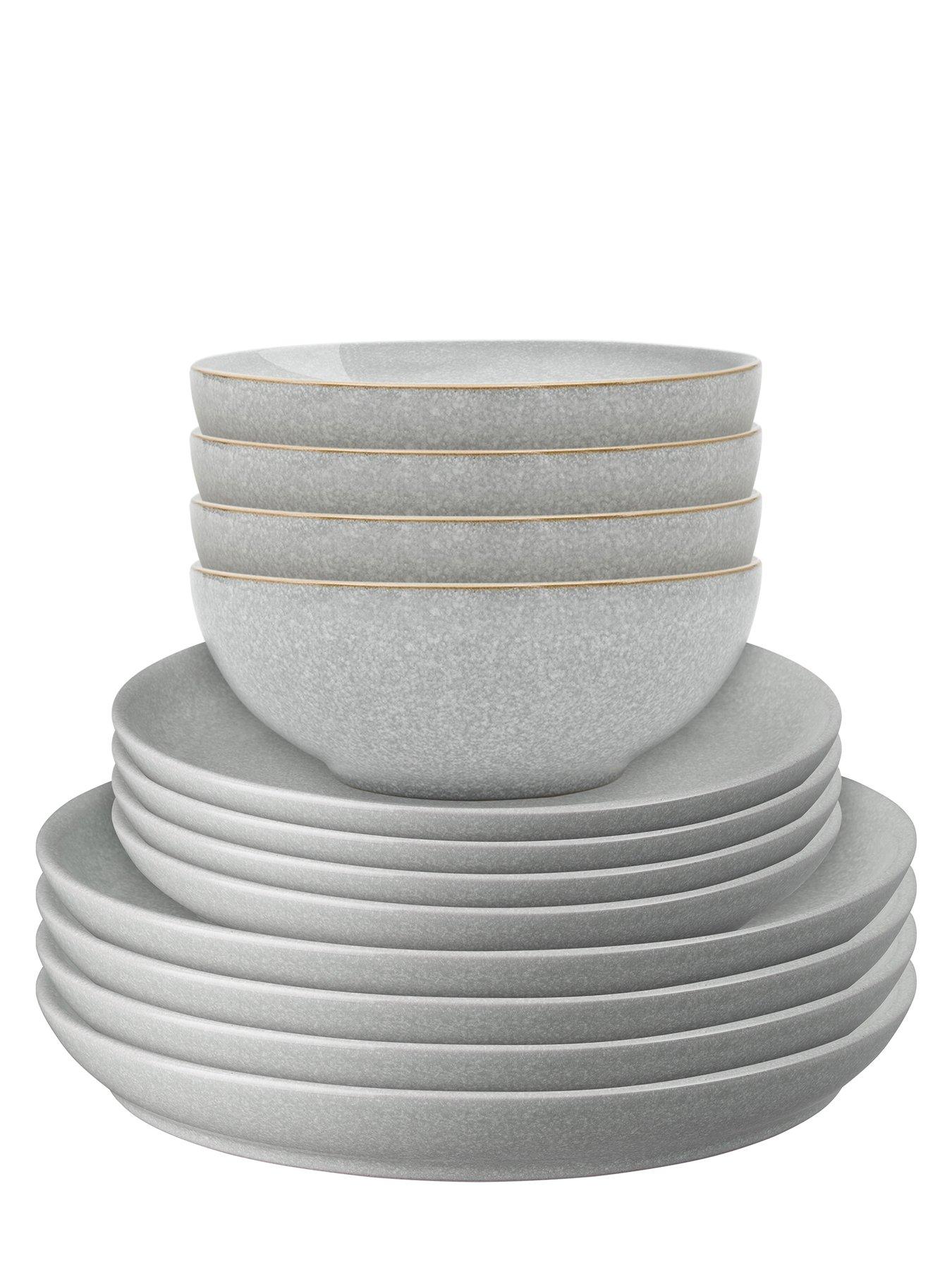  image of denby-elements-12-piece-coupe-dinner-service-set-ndash-light-grey
