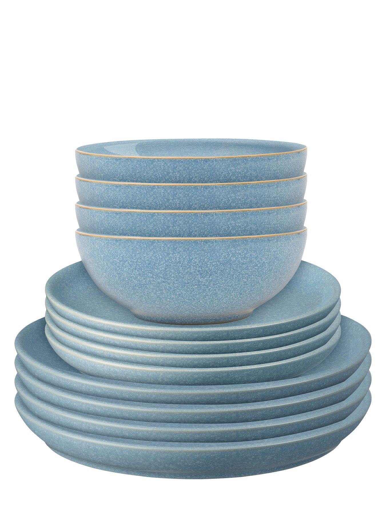  image of denby-elements-12-piece-coupe-dinner-service-set-ndash-blue