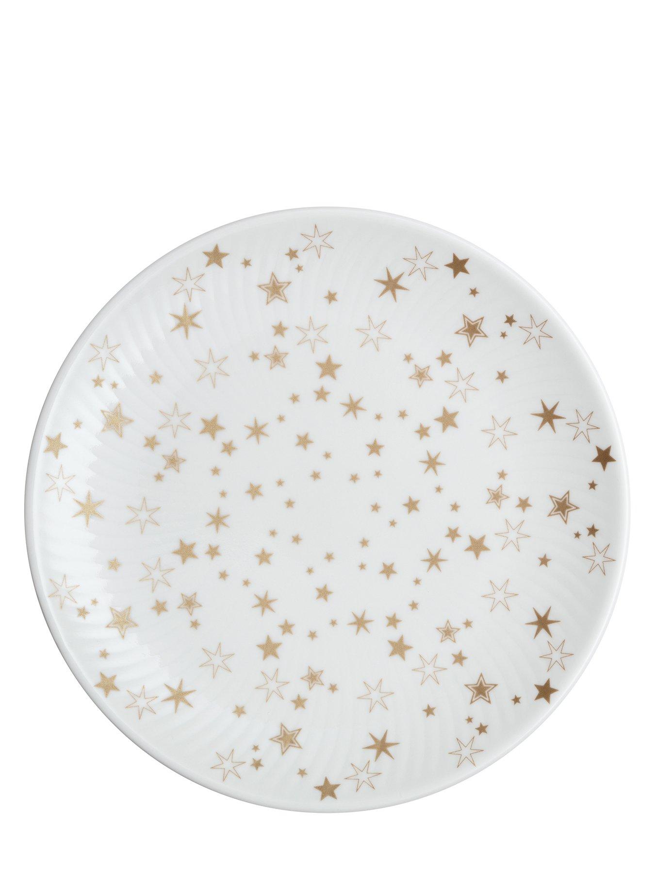  image of denby-porcelain-stars-small-plates-in-white-ndash-set-of-2