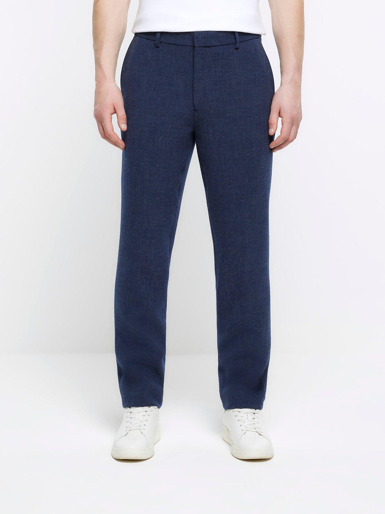 River Island Texture Ponte Trouser - Navy