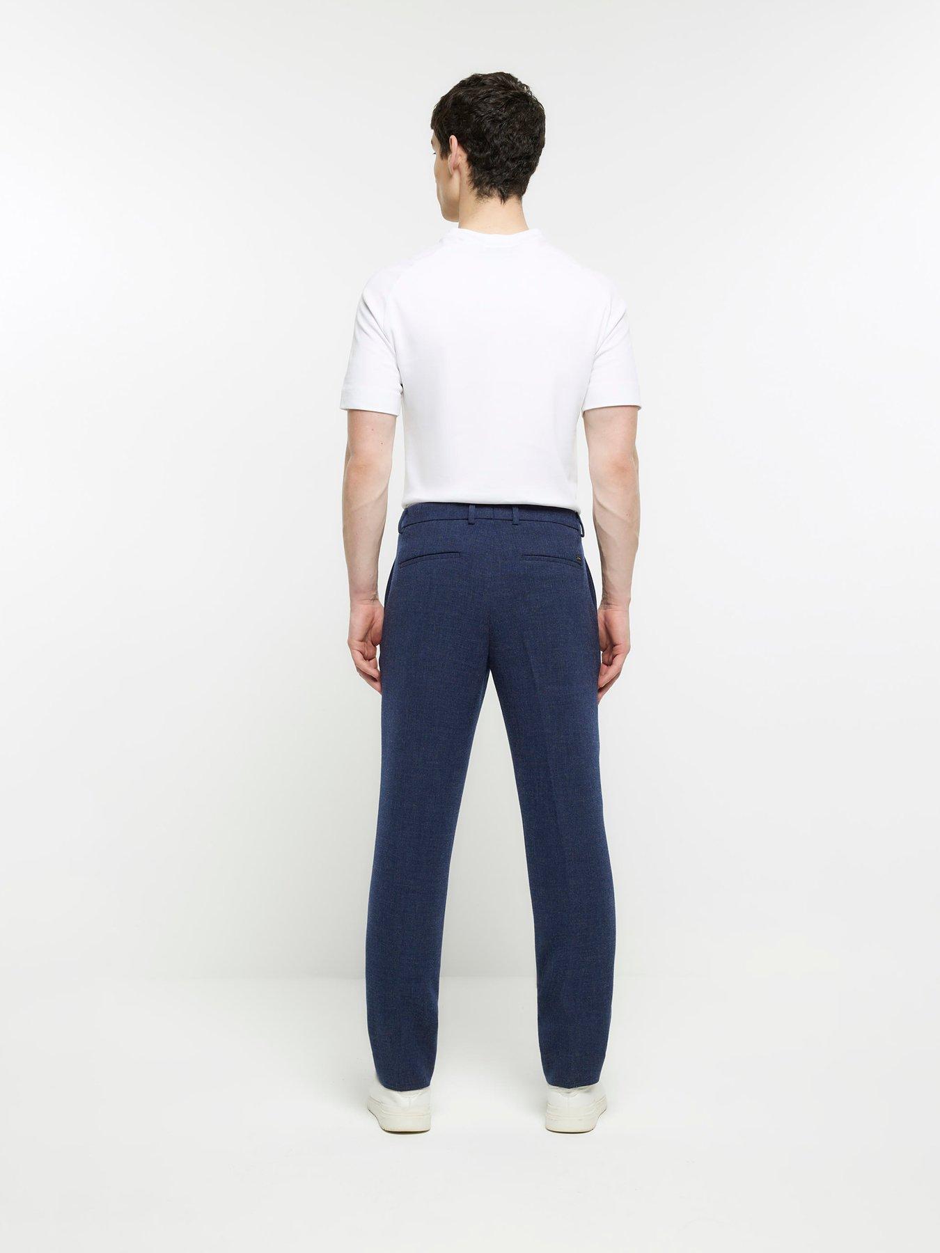  image of river-island-texture-ponte-trouser-navy