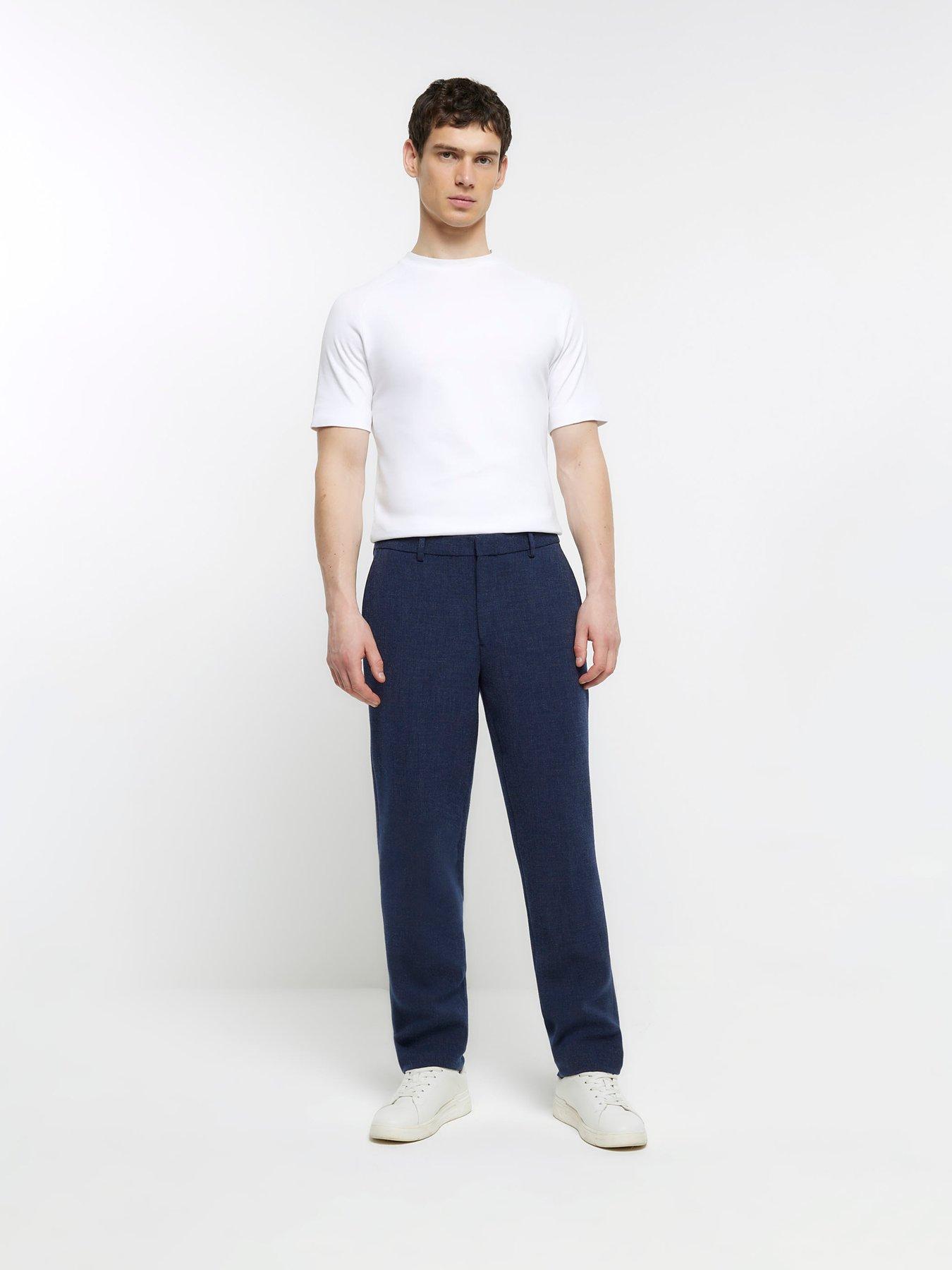  image of river-island-texture-ponte-trouser-navy