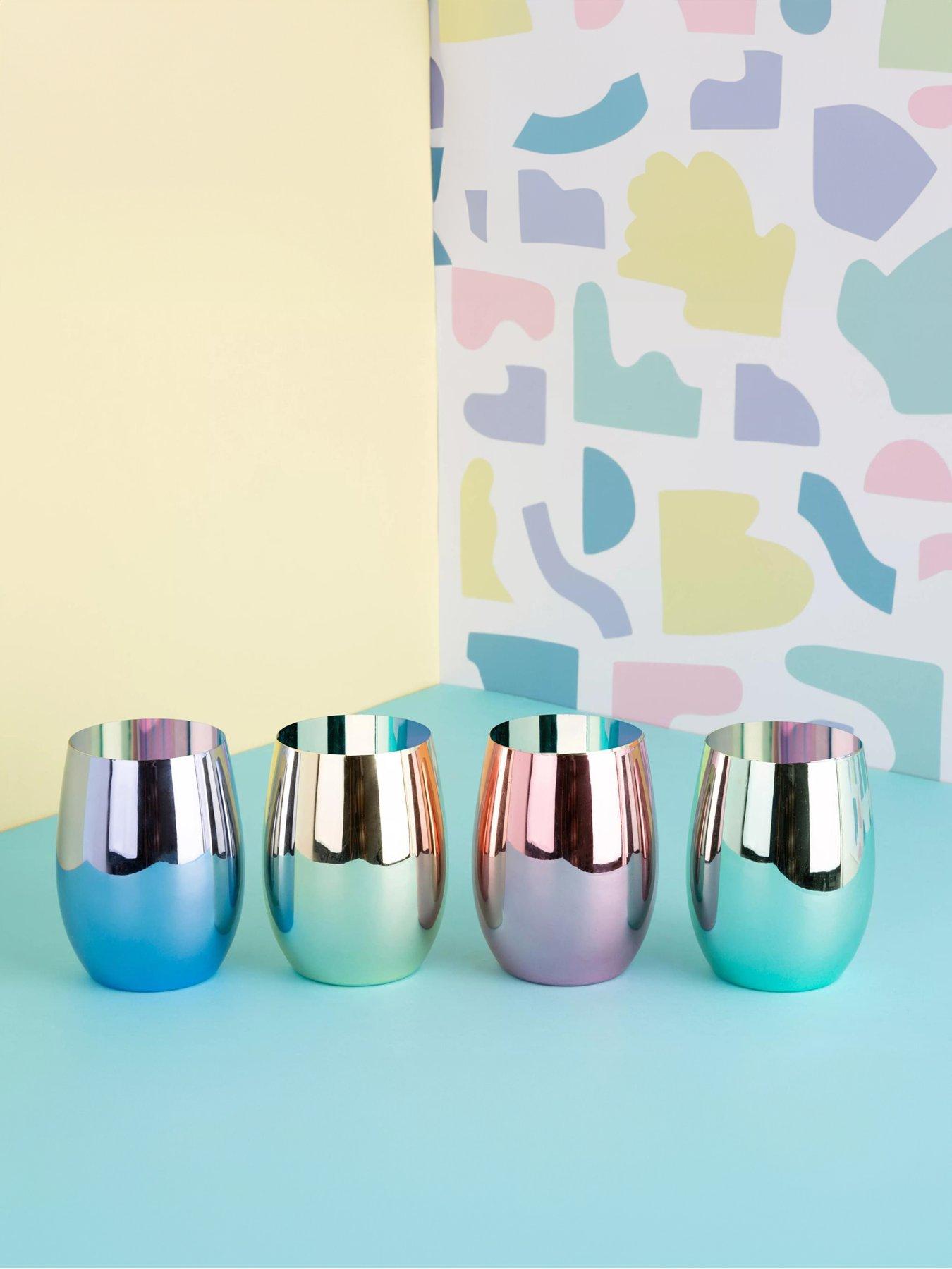 undefined Mimo Set of 4 Assorted Colour Tumbler Glasses