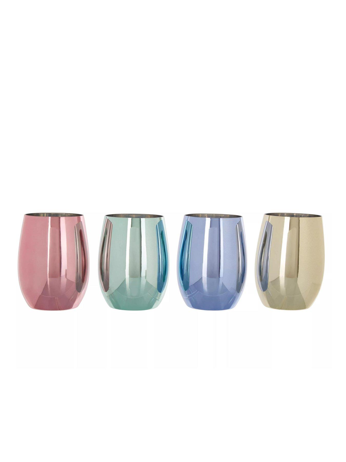  image of premier-housewares-mimo-set-of-4-assorted-colour-tumbler-glasses