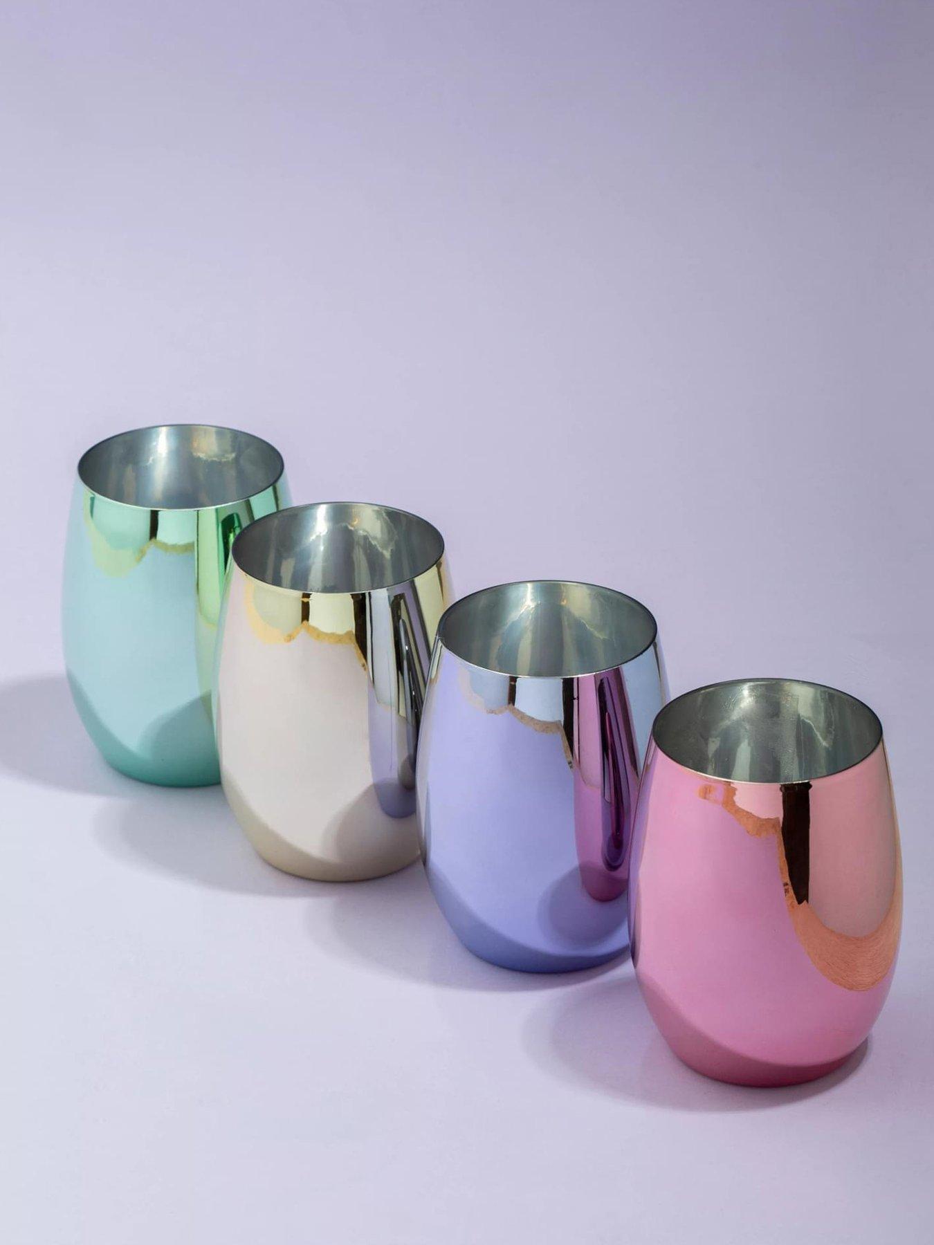  image of premier-housewares-mimo-set-of-4-assorted-colour-tumbler-glasses