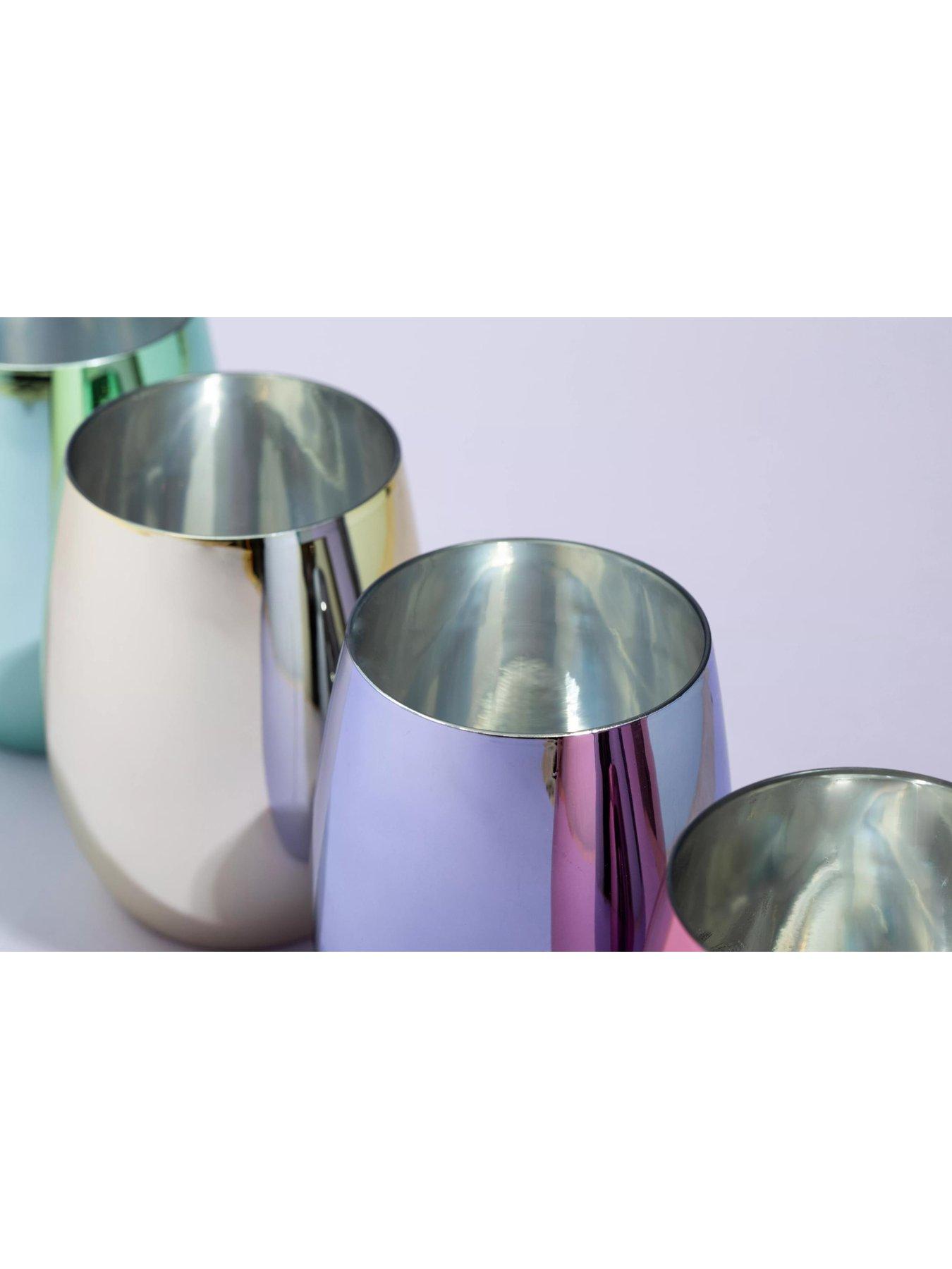 image of premier-housewares-mimo-set-of-4-assorted-colour-tumbler-glasses
