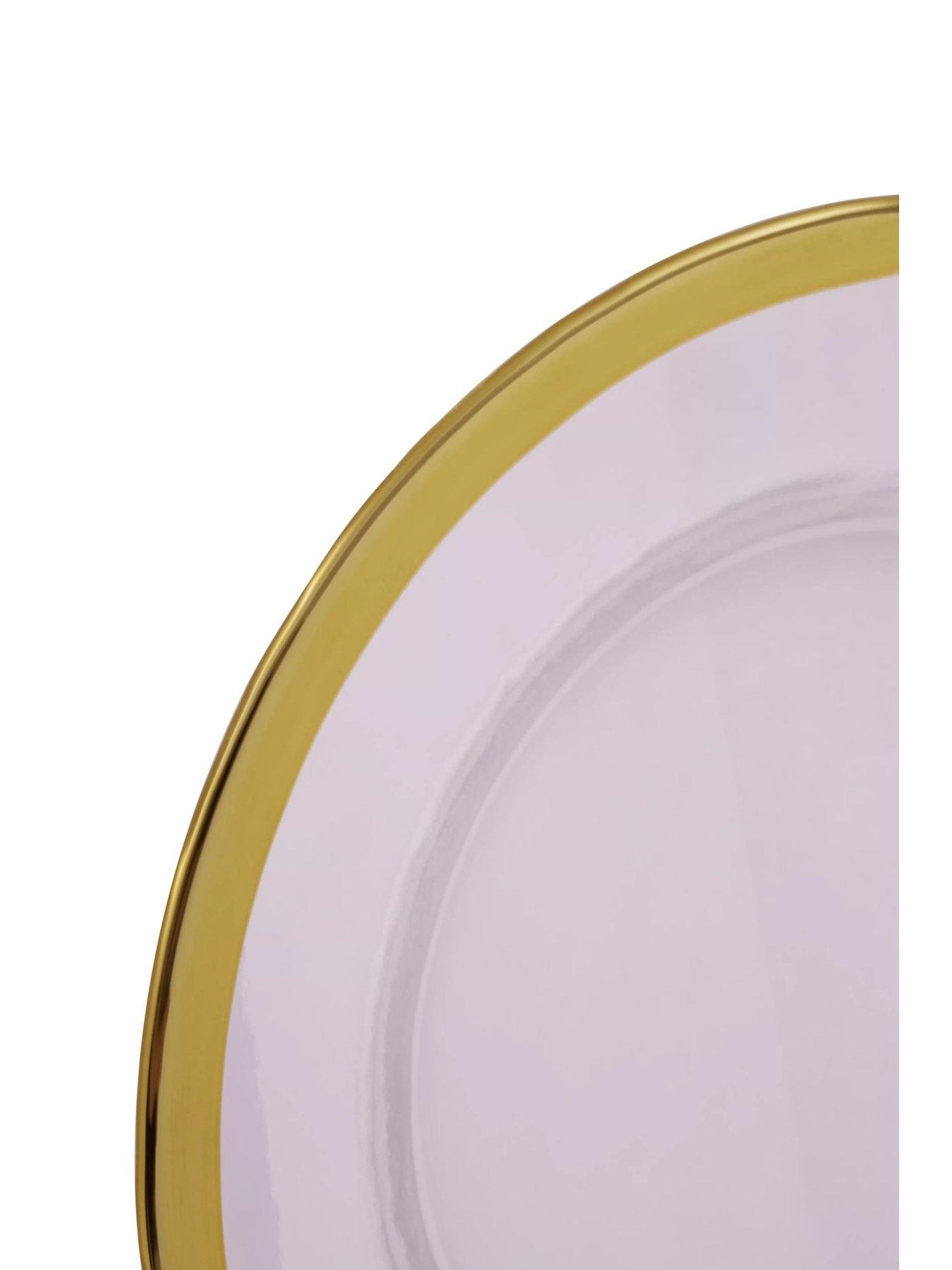  image of premier-housewares-ida-set-of-four-21-cm-glass-side-plates-with-gold-rim
