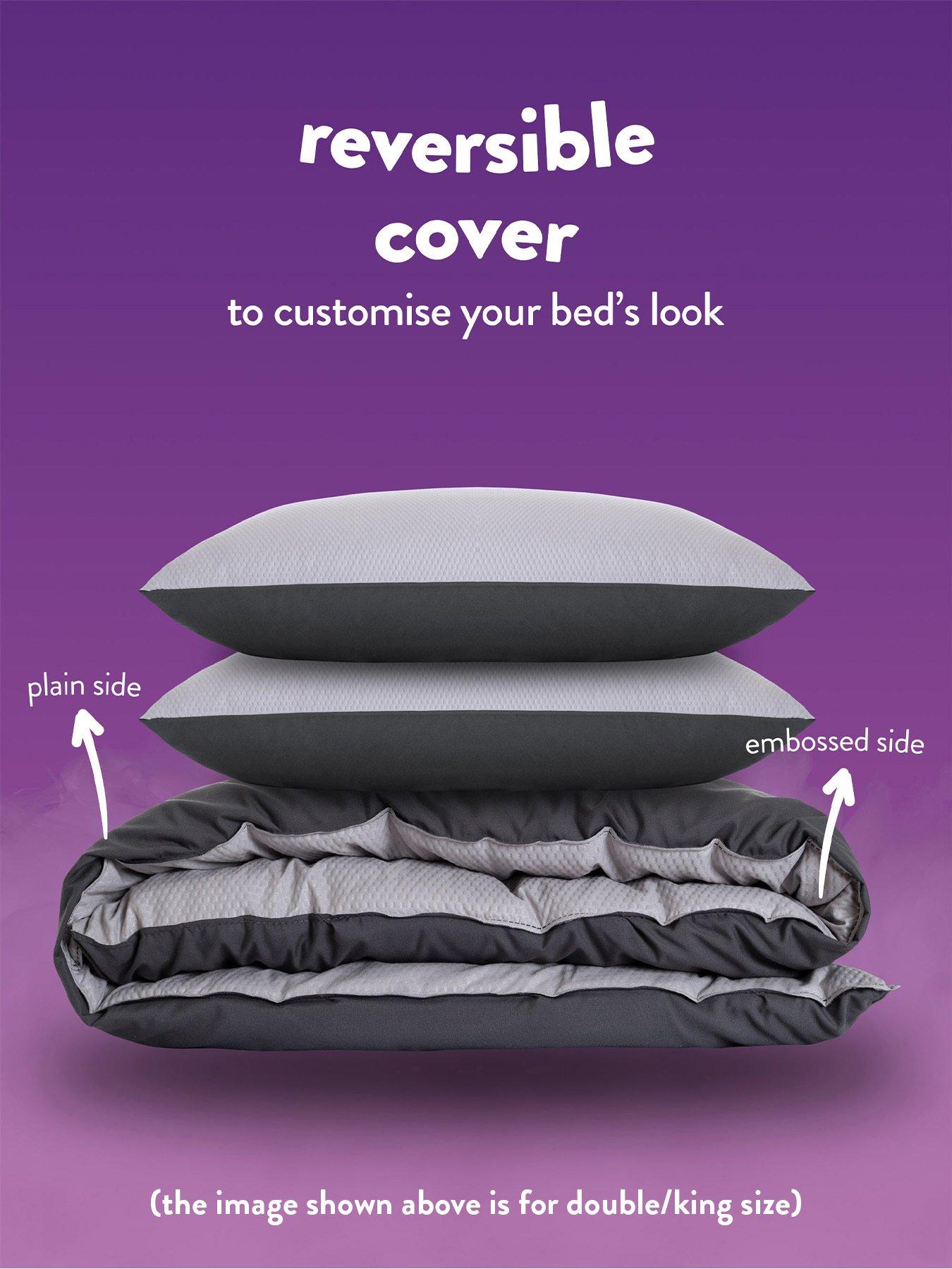  image of slumberdown-coverless-comfort-waffle-105-tog-bedding-bundle-greywhite