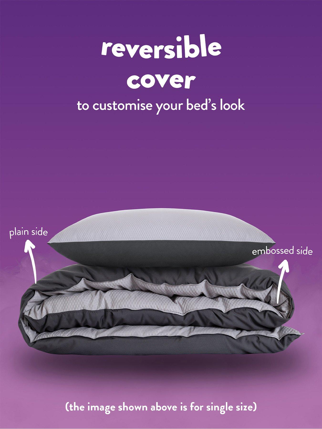  image of slumberdown-coverless-comfort-waffle-105-tog-bedding-bundle-greywhite