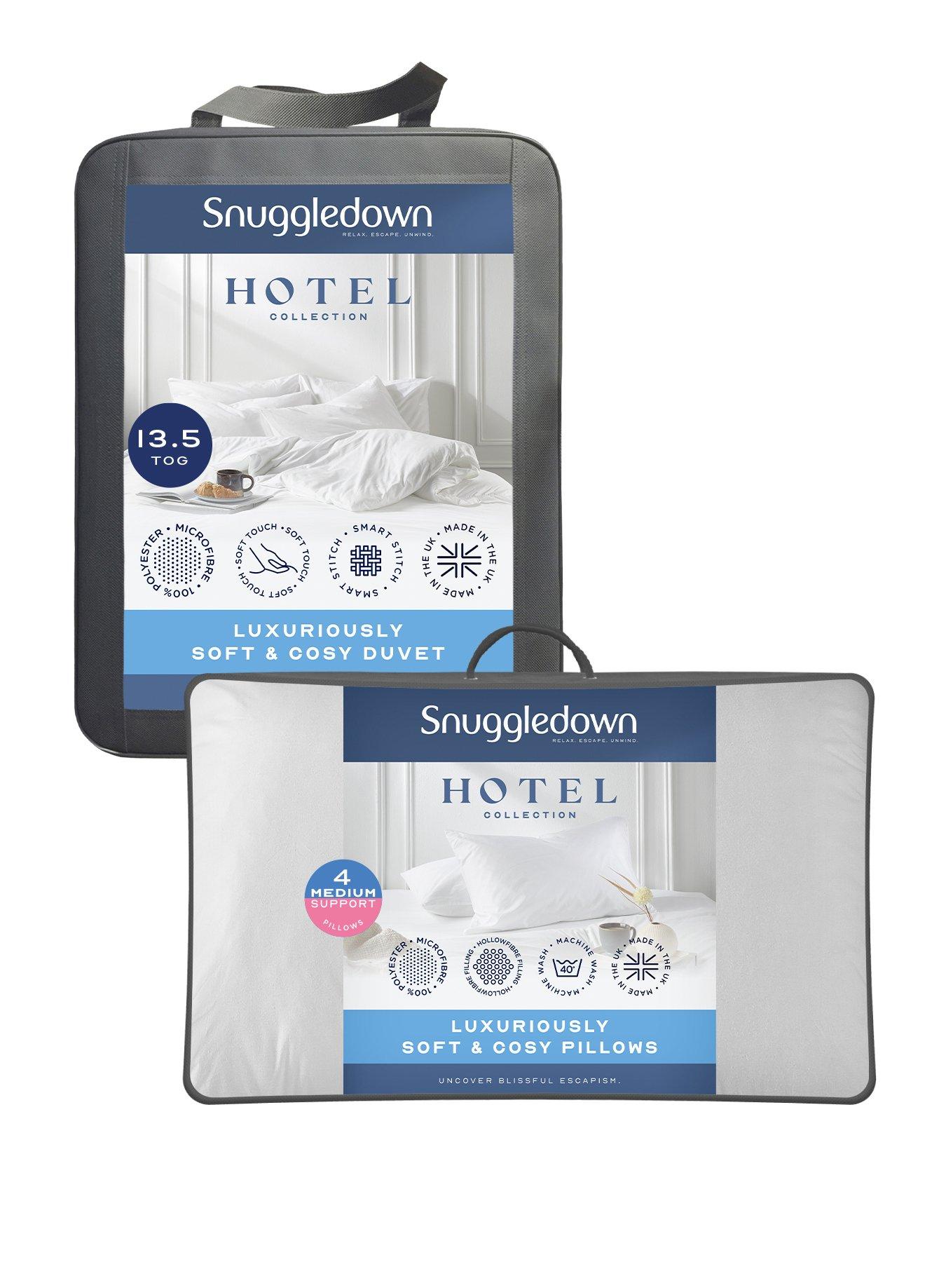 Snuggledown of Norway Luxurious Hotel 13.5 Tog Duvet and 4 Pillows Bundle - White