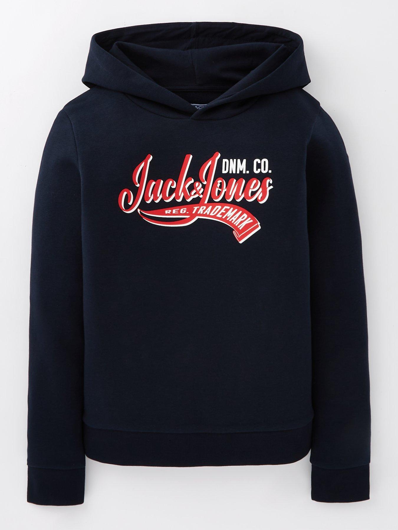 undefined Boys Logo 2 Colour Sweat Hoody - Navy Blazer