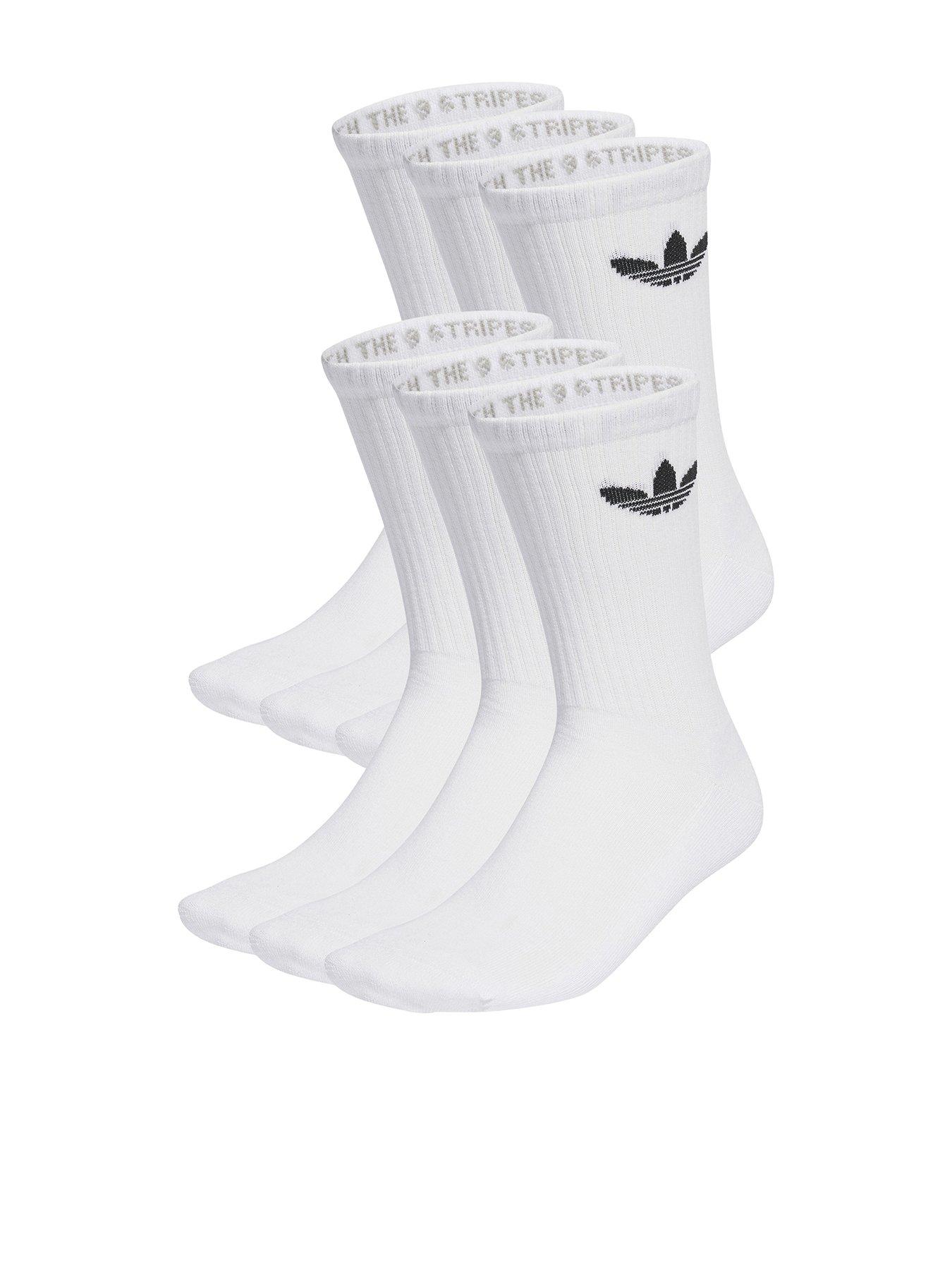 adidas Originals Men s Trefoil Cushioned Crew Sock 6 Pack White