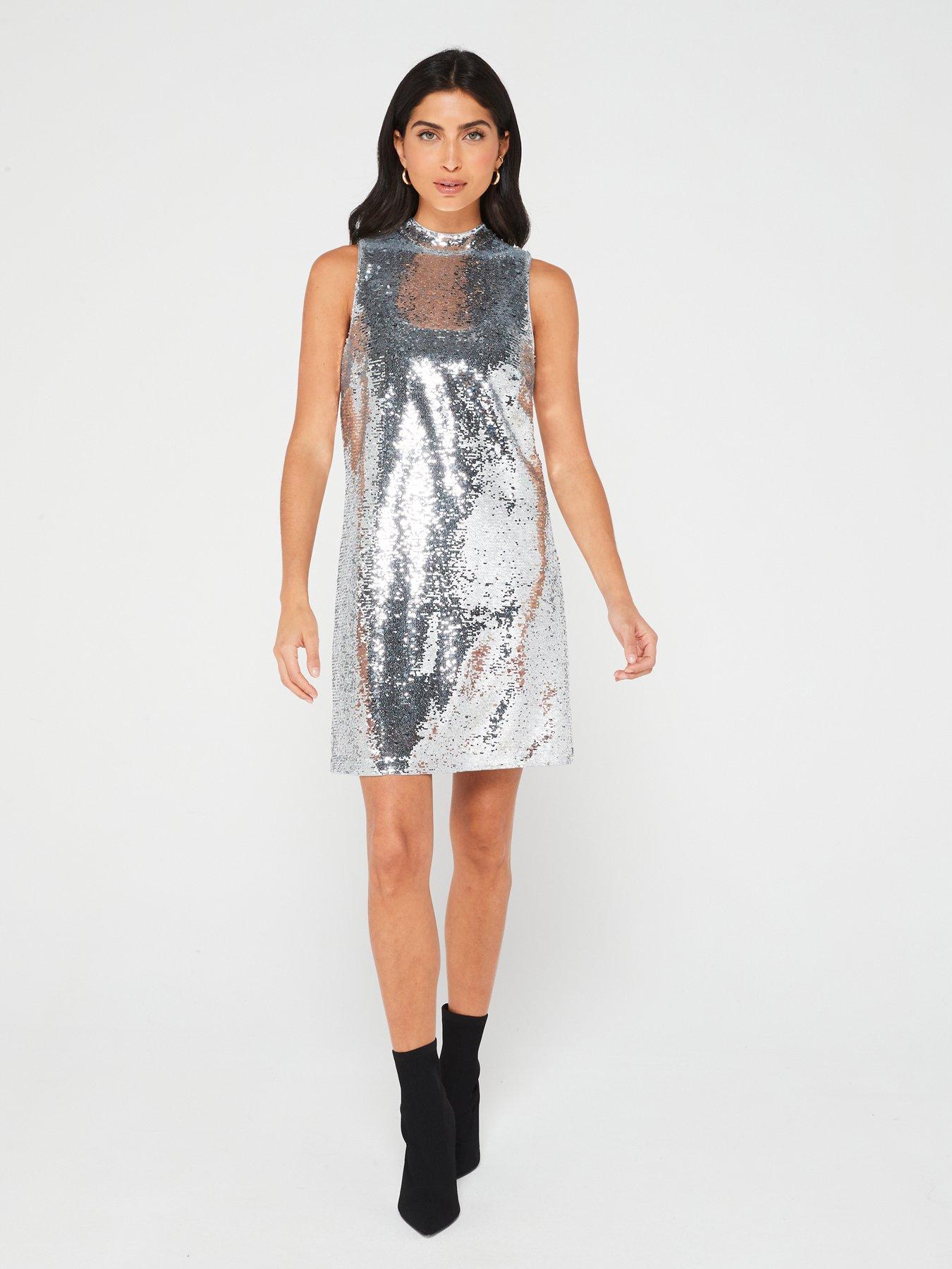 Silver grey shift clearance dress