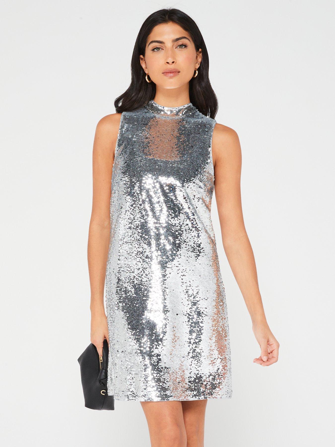 Silver grey shift outlet dress