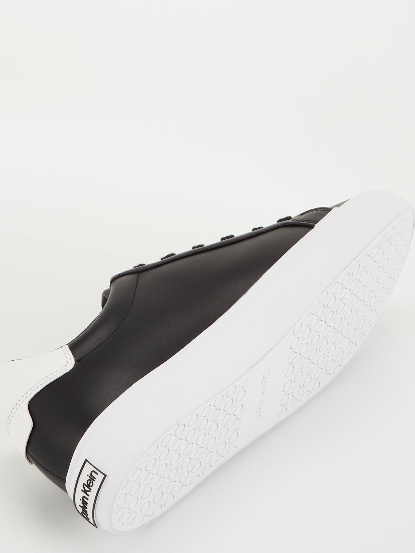  image of calvin-klein-vulcanized-leather-trainers-black