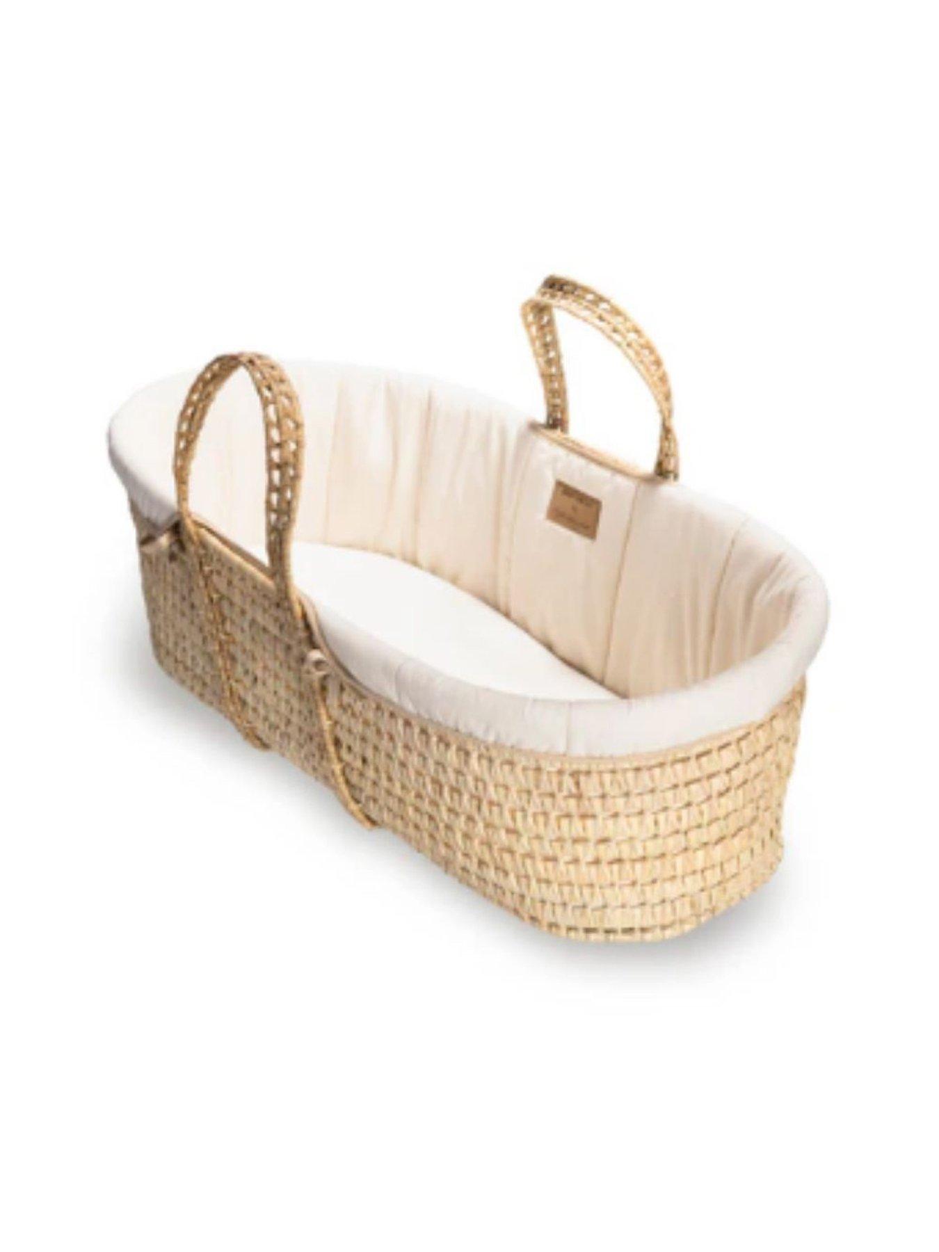Image 4 of 5 of Clair De Lune Palm Moses Basket with Rocking Stand - Cream