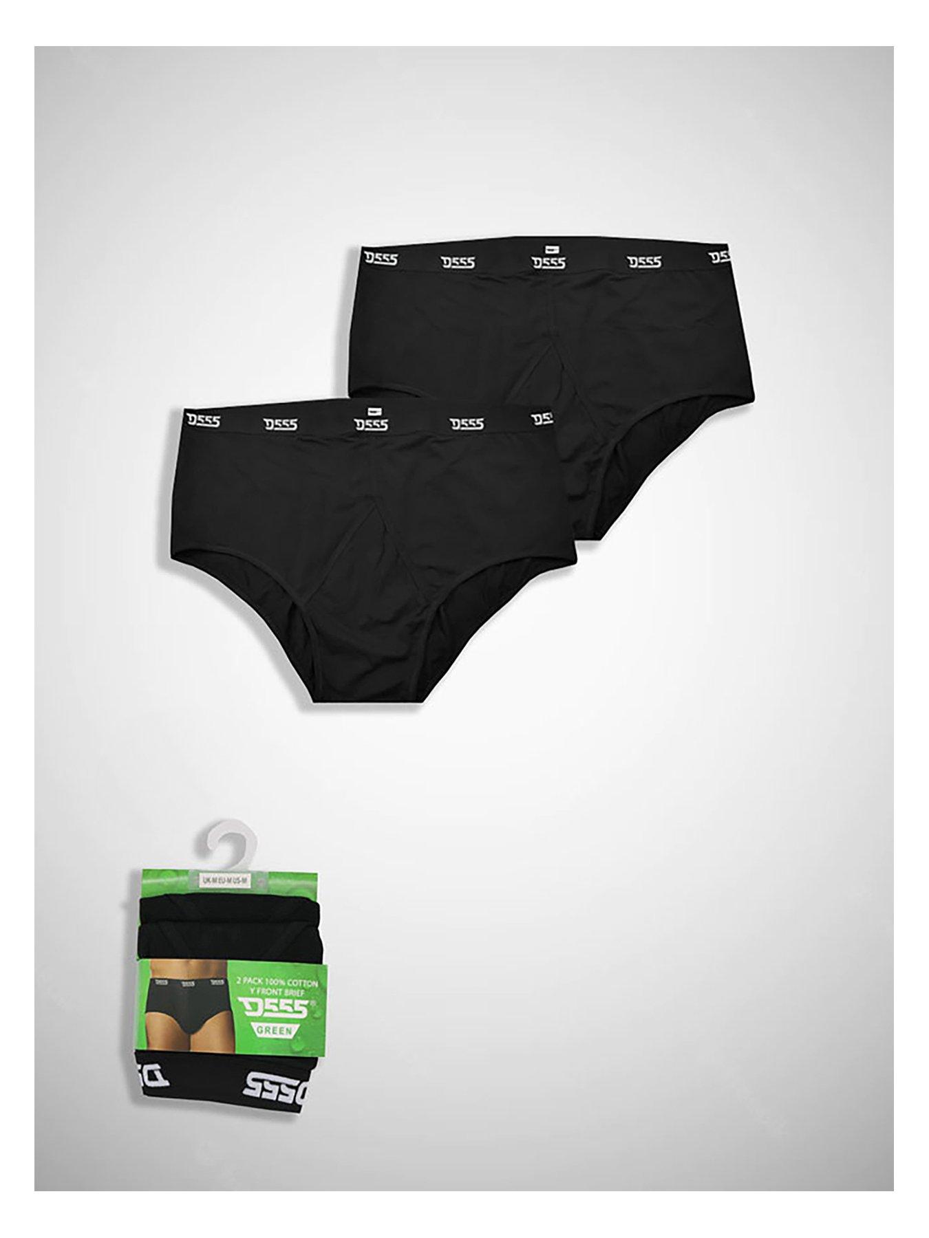 undefined 2pk Y Front Cotton Briefs - Black
