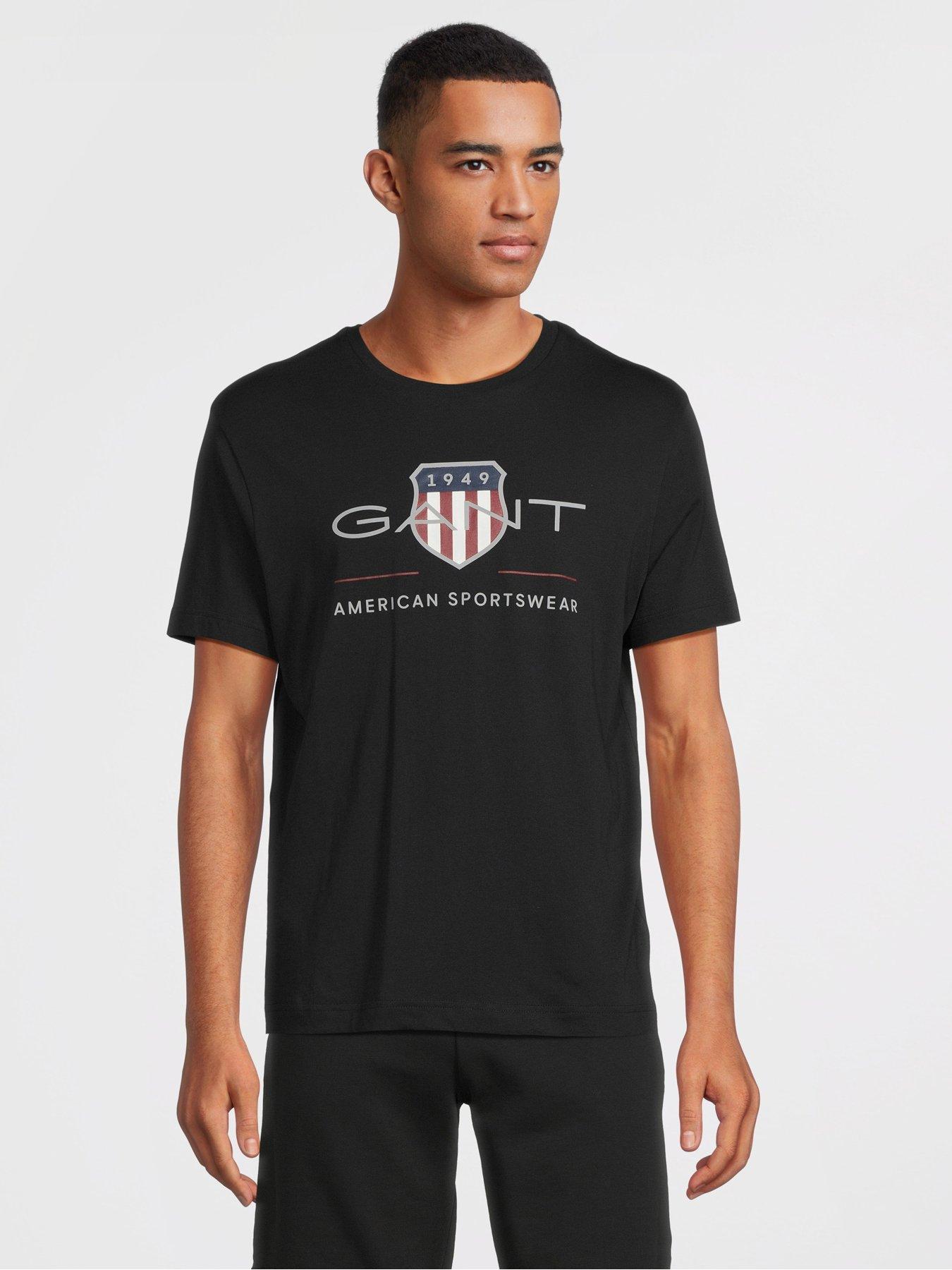 GANT Regular Fit Archive Shield Ss T Shirt Black littlewoods