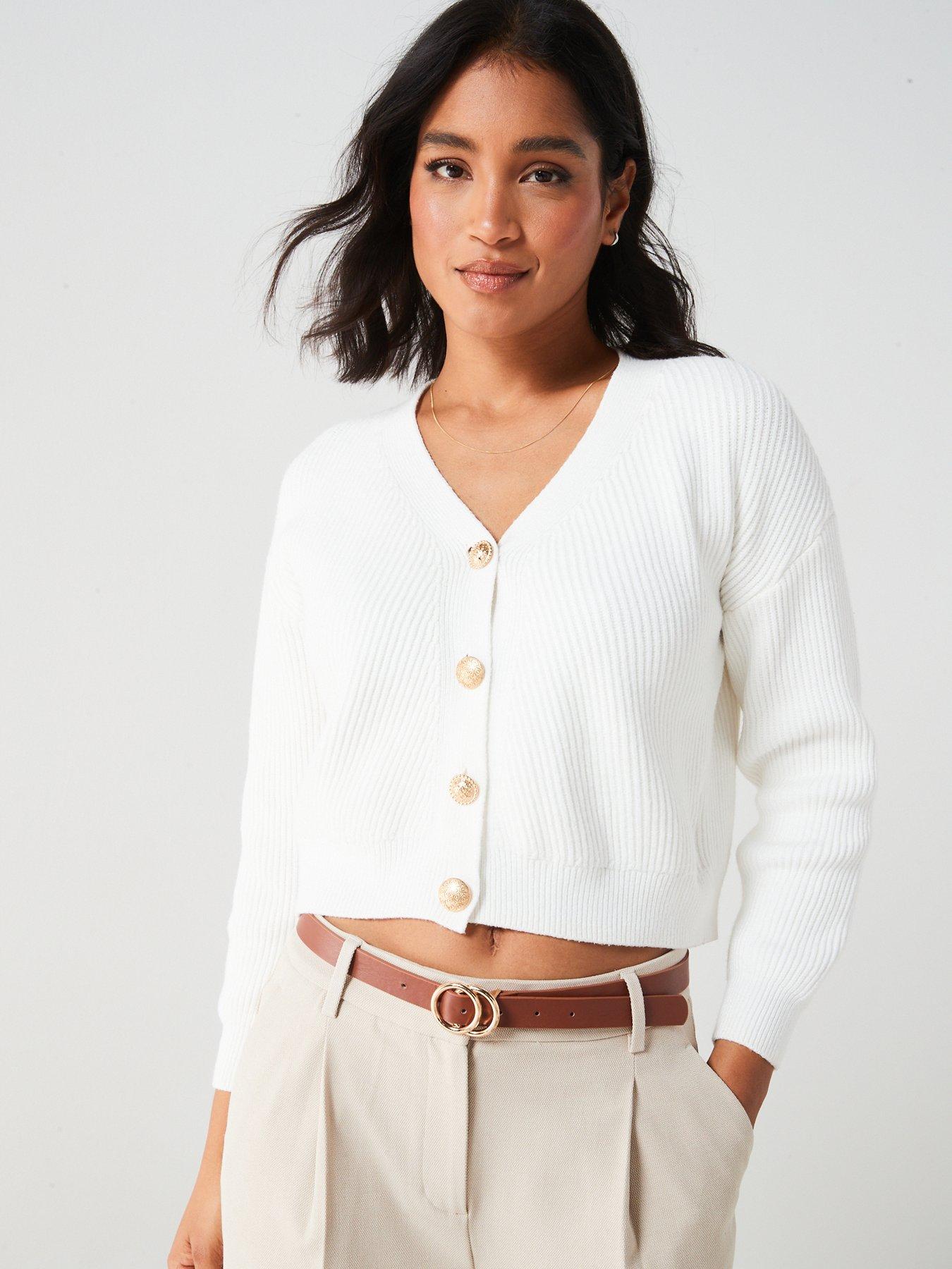 Mango white outlet cardigan