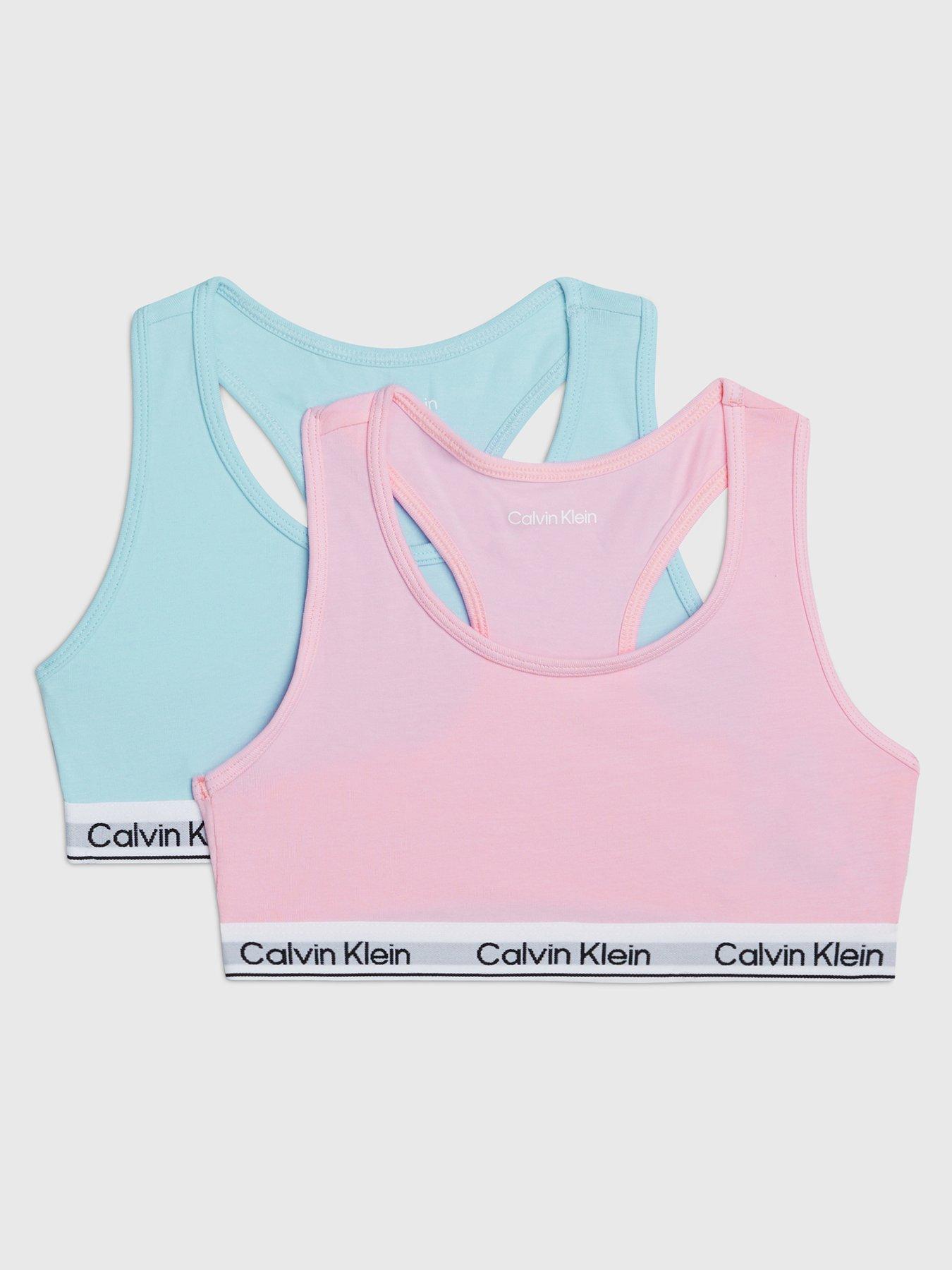 Calvin Klein Girls 2 Pack Bralette - Frosted Pink/Black