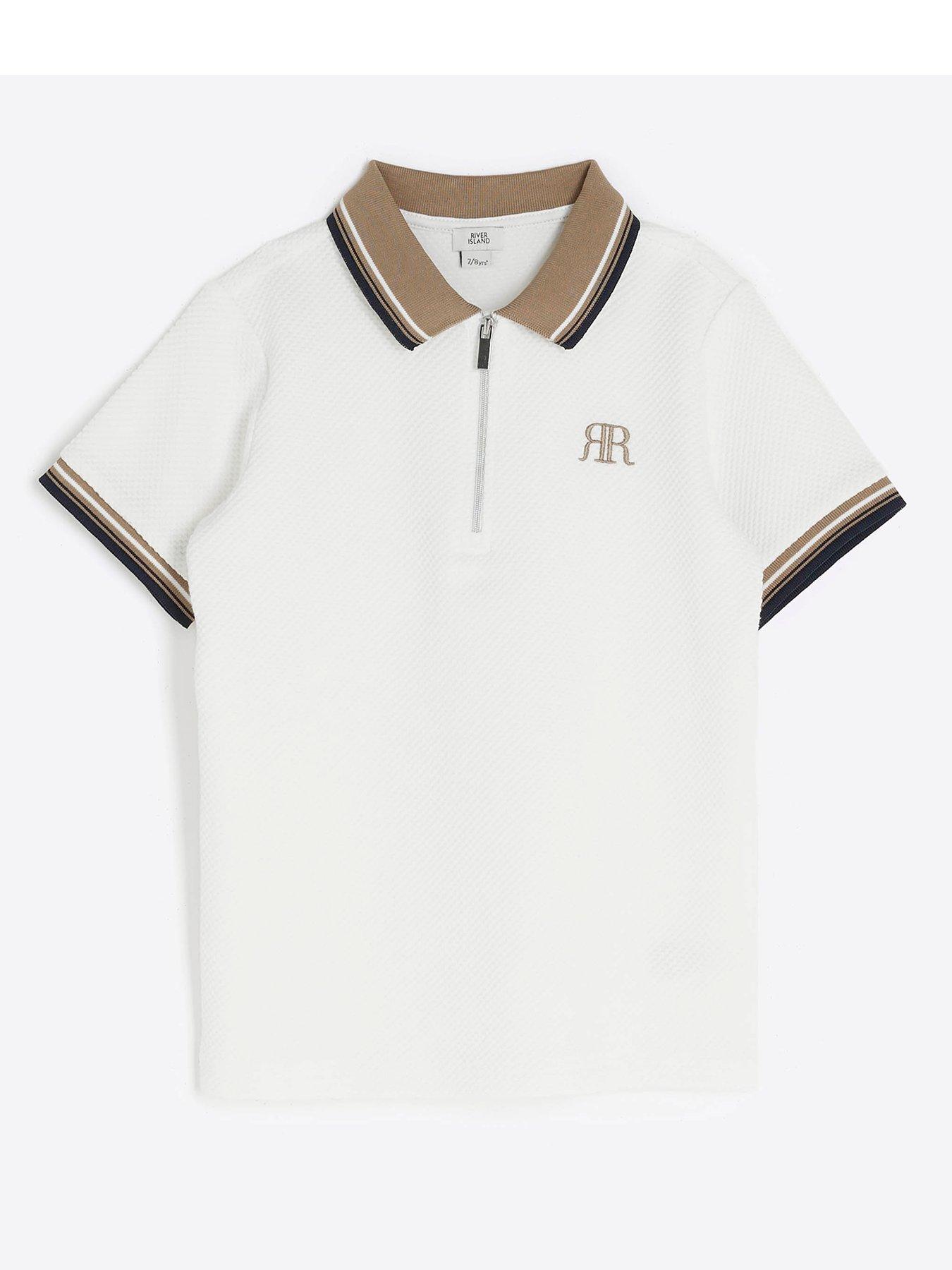 river island white polo shirt