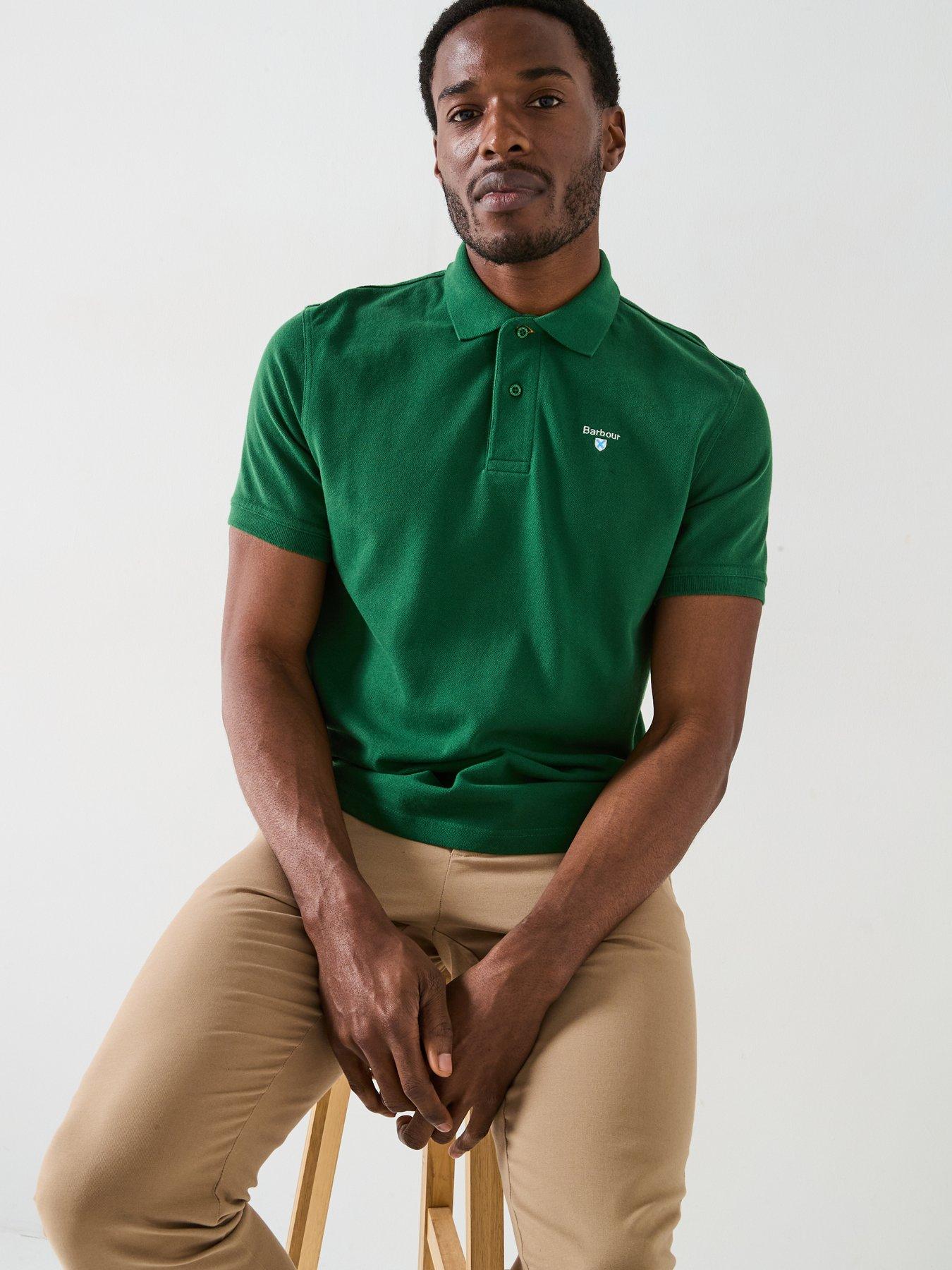  image of barbour-sports-tailored-fit-polo-shirt-green