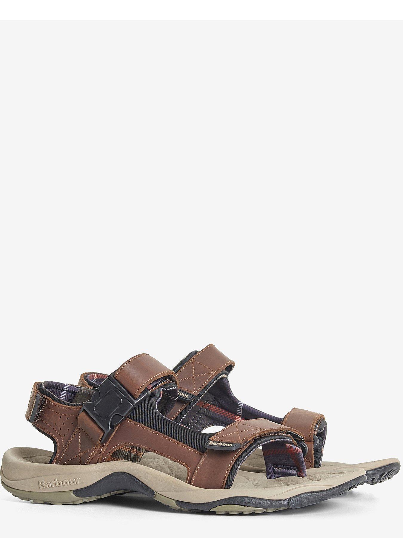 Barbour Pawston Leather Trek Sandals - Brown | littlewoods.com