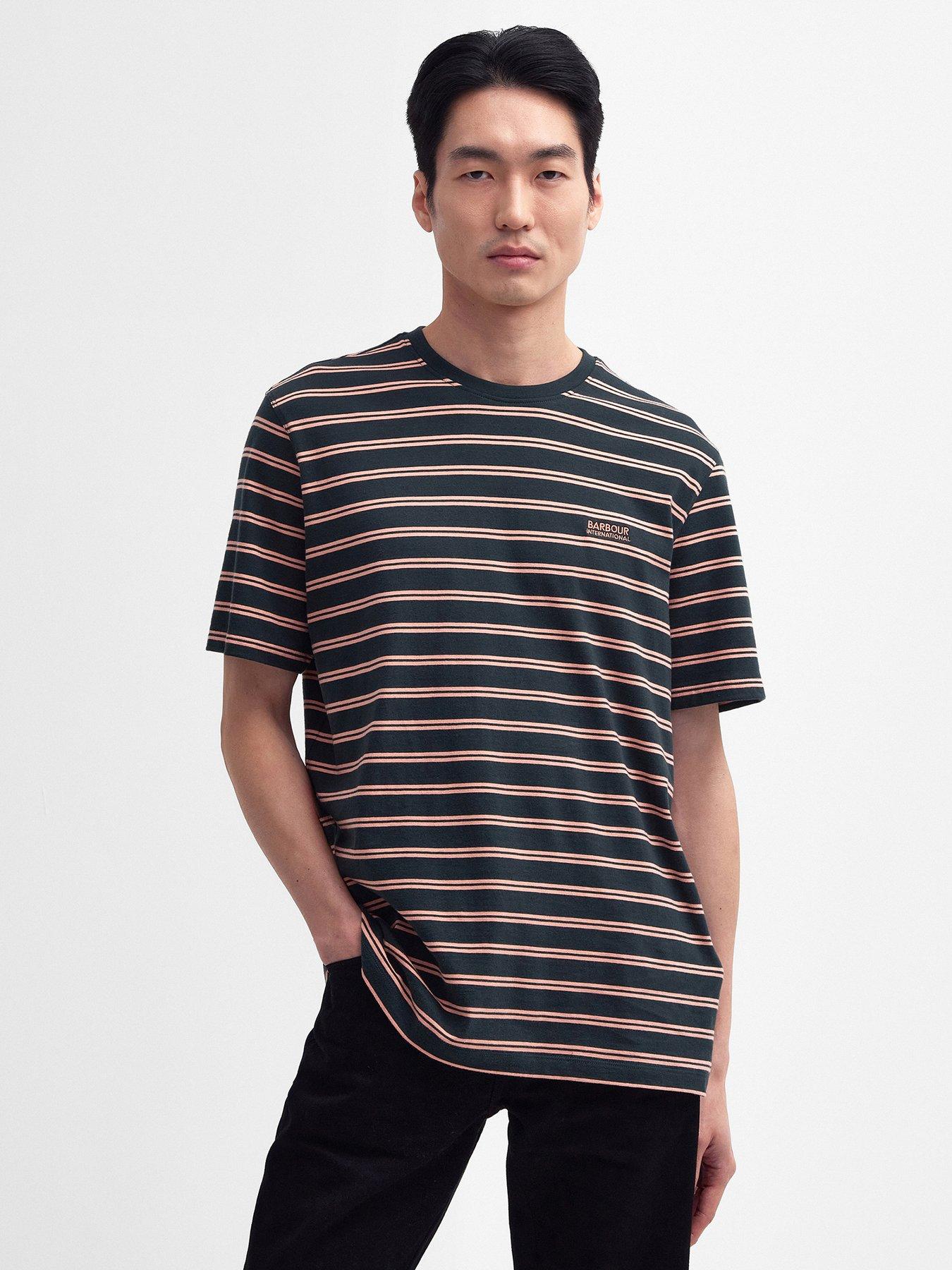 Barbour International Short Sleeve Stripe Relaxed T Shirt Dark