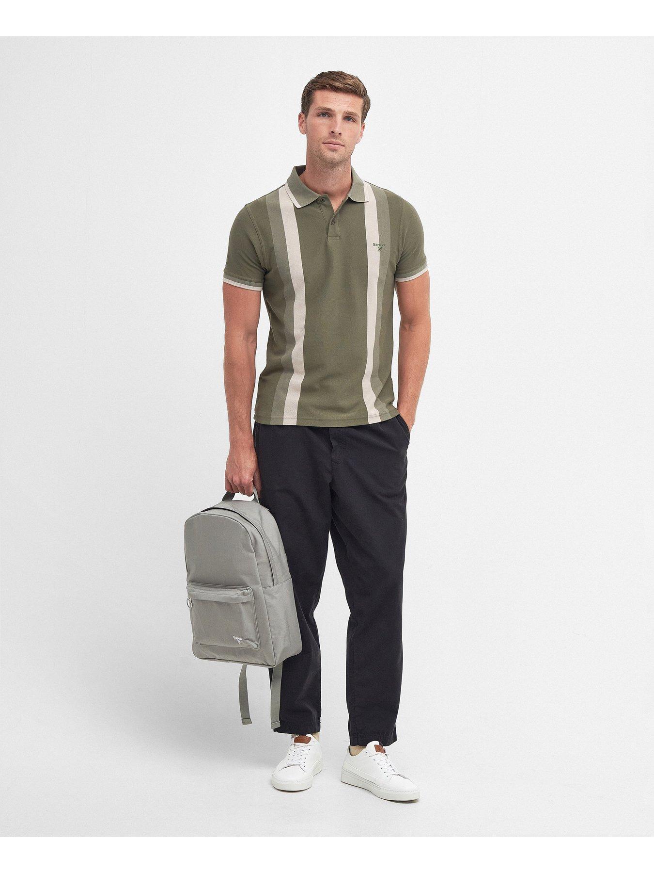 Barbour Howdon Stripe Tailored Fit Polo Shirt - Khaki