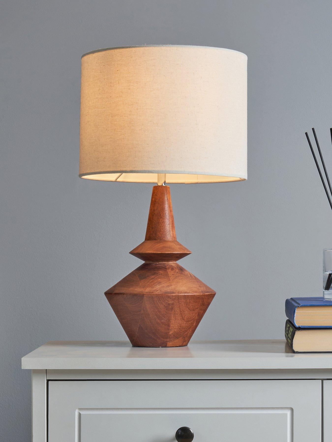 Image 1 of 5 of The Very Collection Mango Wood Table Lamp