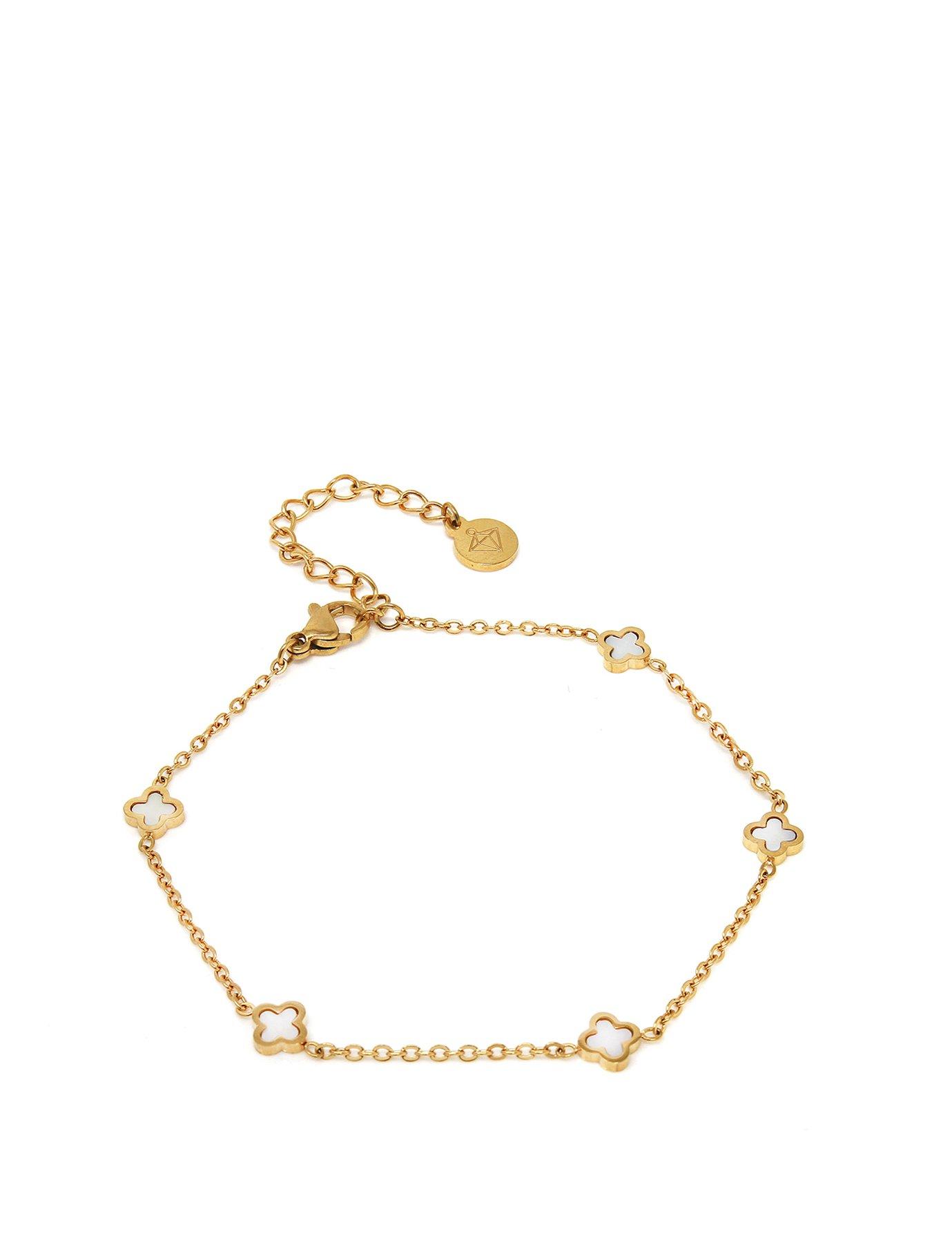  image of say-it-with-dainty-luck-bracelet-gold-amp-pearl
