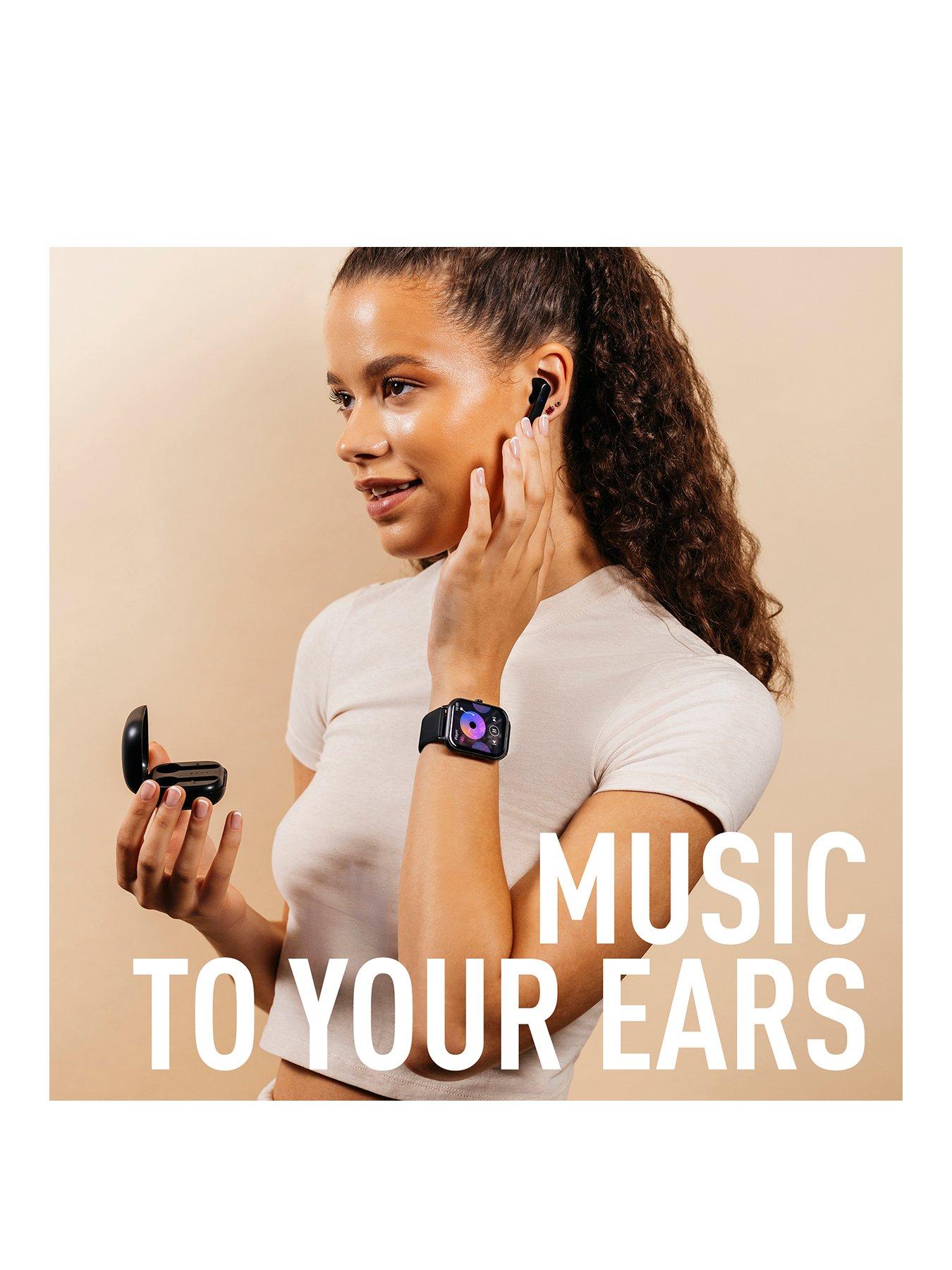 Image 2 of 8 of Reflex Active Series 17 Black Strap Smart Watch and True Wireless Sound Earbud Set